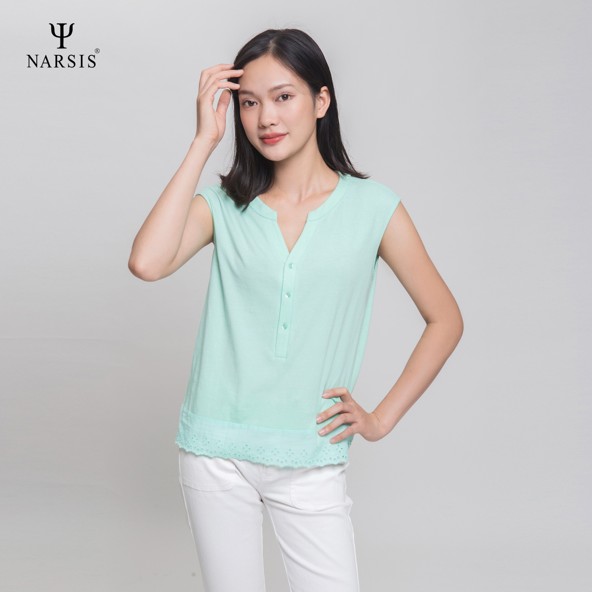 ÁO KIỂU NỮ L6108 NARSIS CHẤT LIỆU THOÁNG MÁT, DỄ CHỊU, THOẢI MÁI CẢ NGÀY, DỄ VẬN ĐỘNG