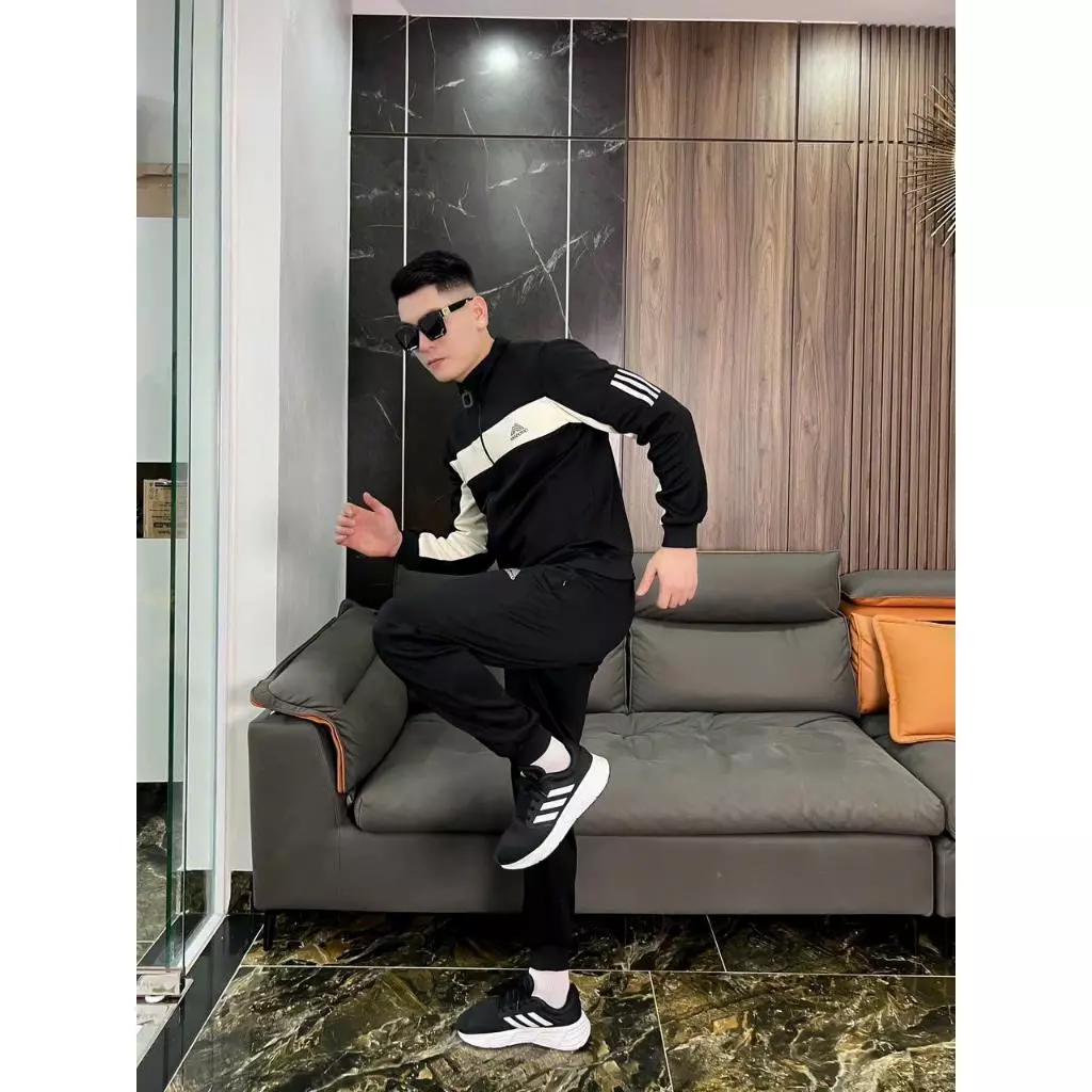 Bộ Nỉ Nam Thể Thao Chất Nỉ Ép Dày Dặn Mềm Mịn Có Khóa Kéo Mặc Ấm Thu Đông_thumbnail_5