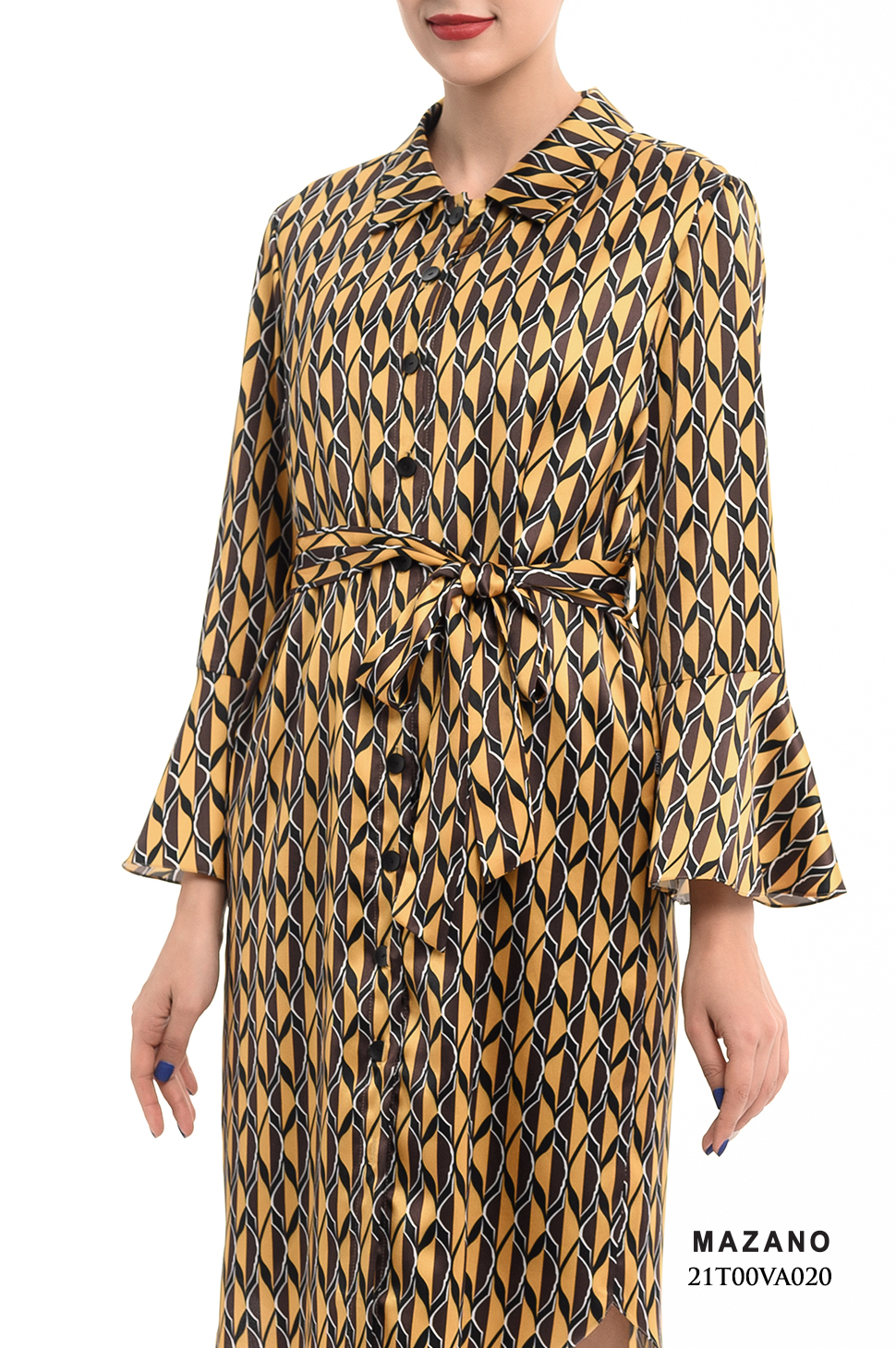 Đầm nền vàng họa tiết sơ mi suông_thumbnail_4