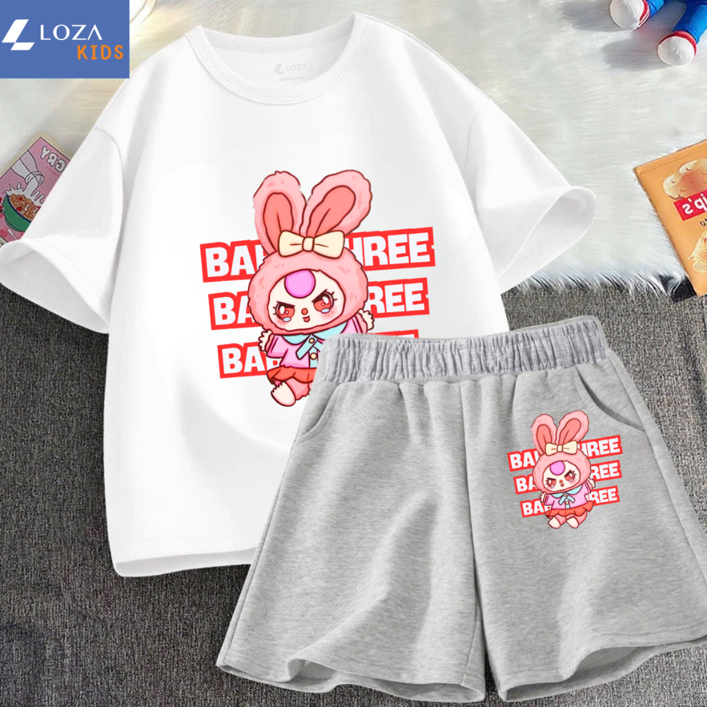 Đồ bộ bé gái in hình Baby Three - Loza SB232