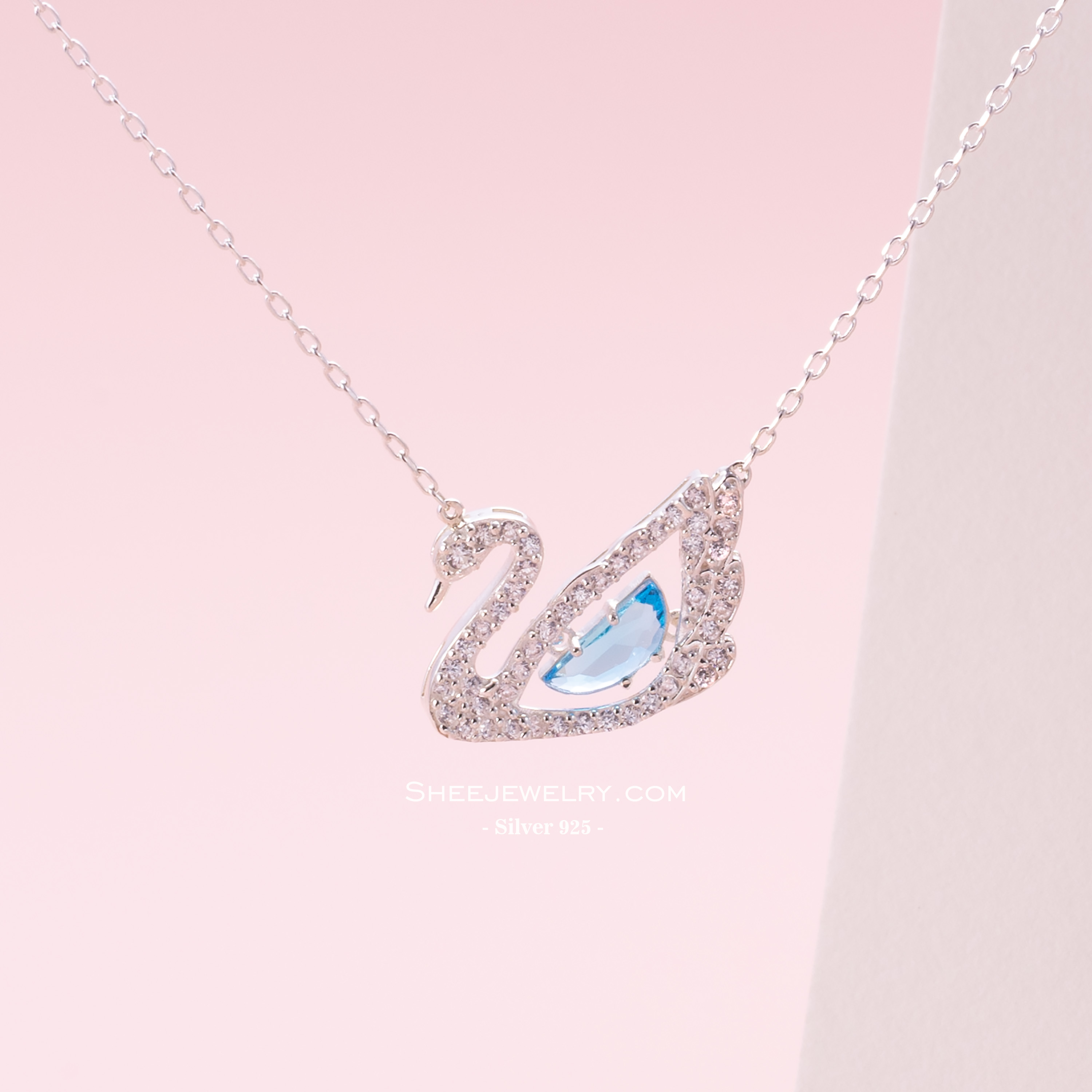 Dây chuyền bạc nữ Shee Jewelry 925 hình thiên nga trắng đính đá cao cấp – tôn da, quà tặng ý nghĩa