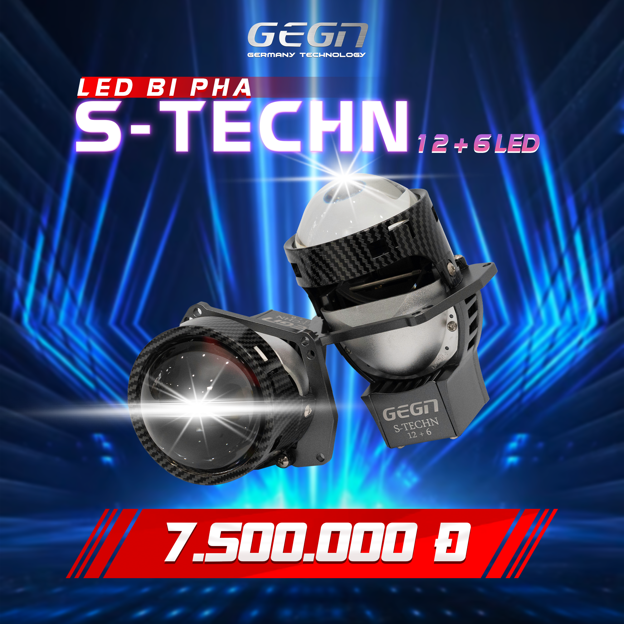 GEGN StechN Đèn bi led pha hiệu suất cao với 12+6 chip led_thumbnail_1