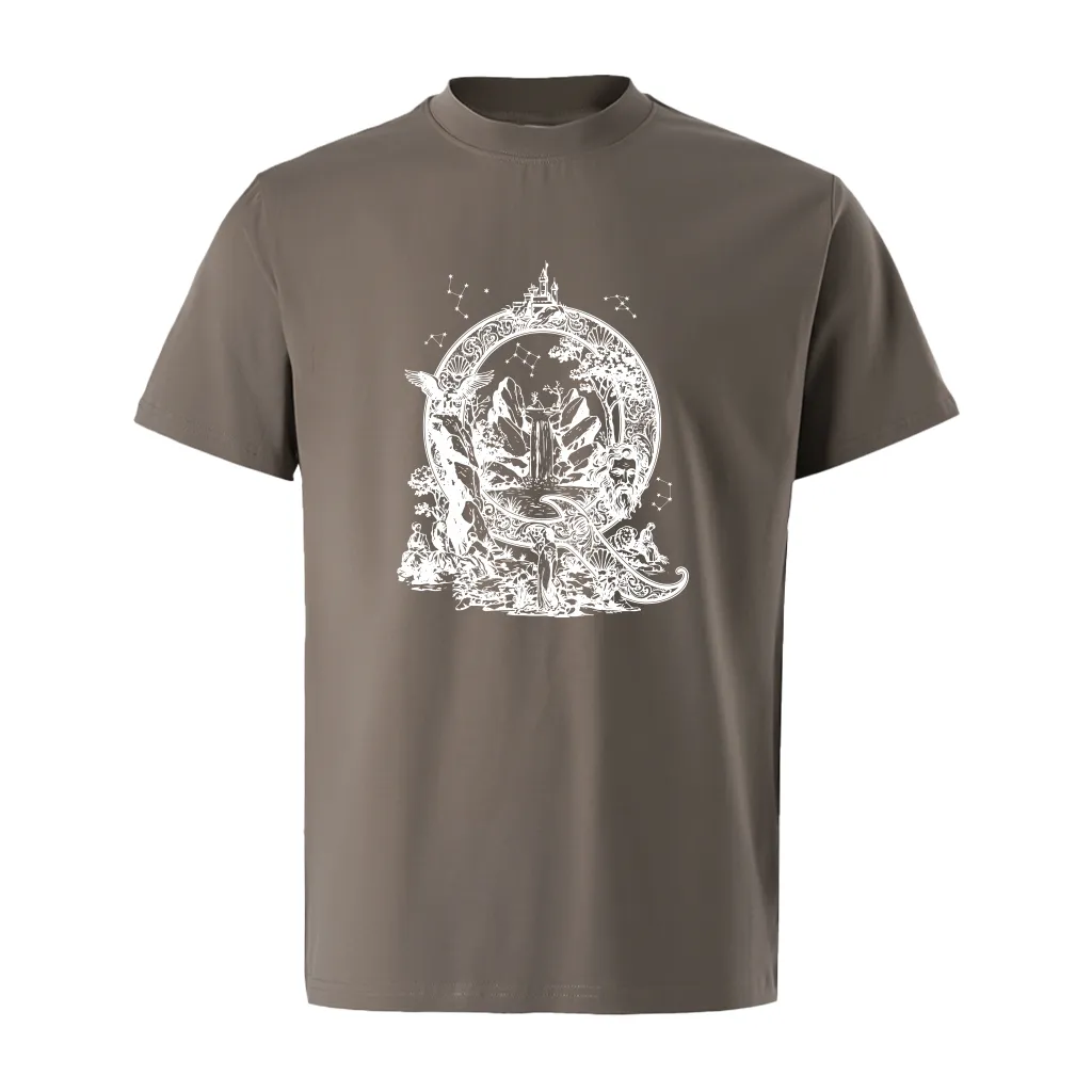 Áo thun form rộng Miucho Iconic chữ Q nghệ thuật vải cotton thoáng mát cổ tròn tay ngắn 2762_thumbnail_15