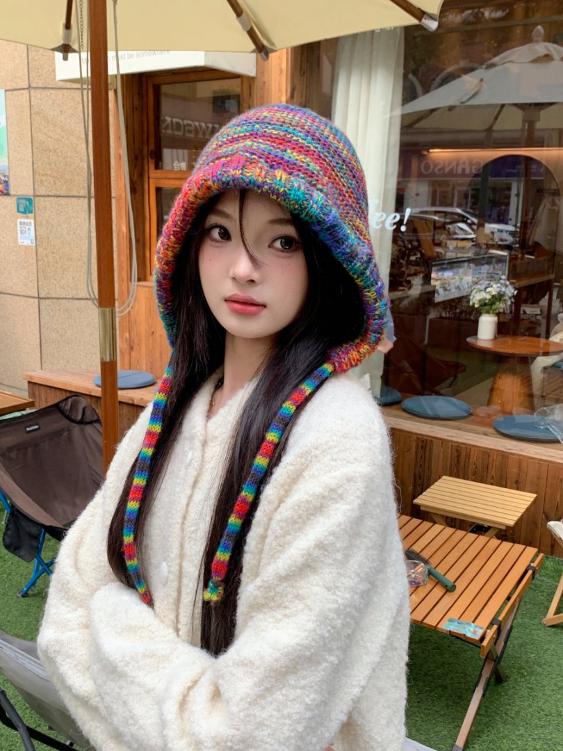 Mũ len đa sắc trùm tai buộc dây HZ2508_thumbnail_3