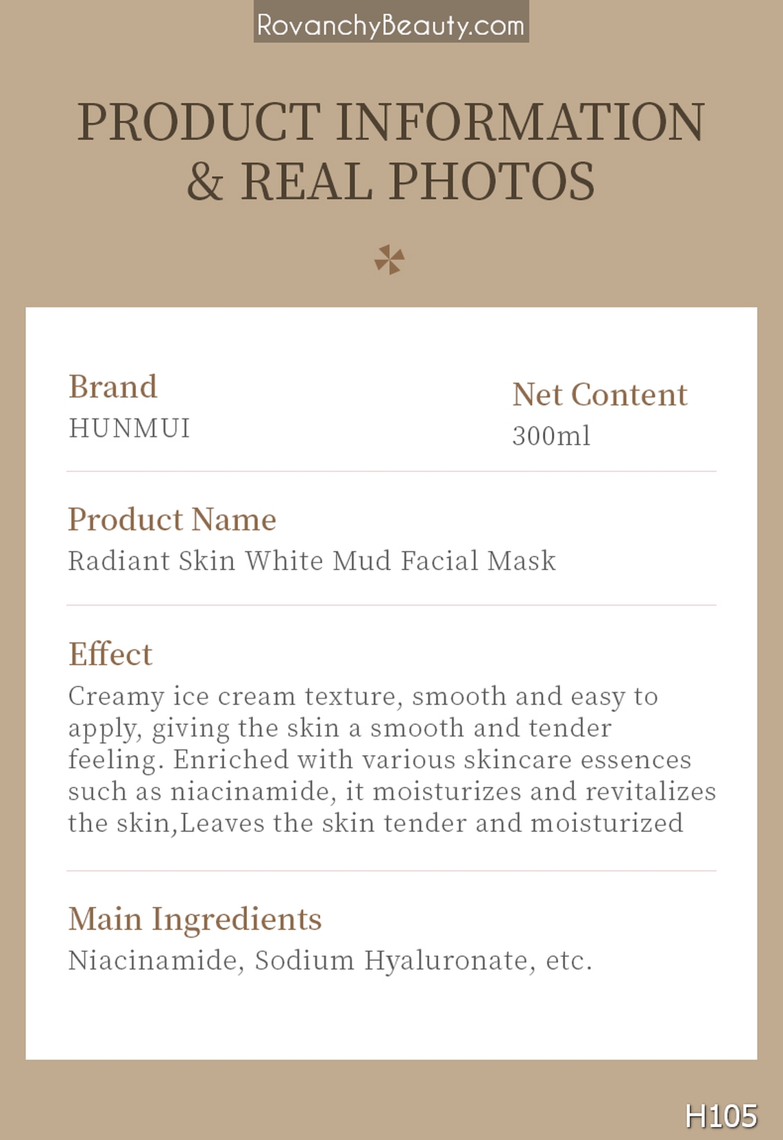 H105 Mặt nạ trắng da toàn thân HUNMUI White Clay Body Mask 300ml - Dưỡng ẩm, mịn màng, chống khô da_thumbnail_16