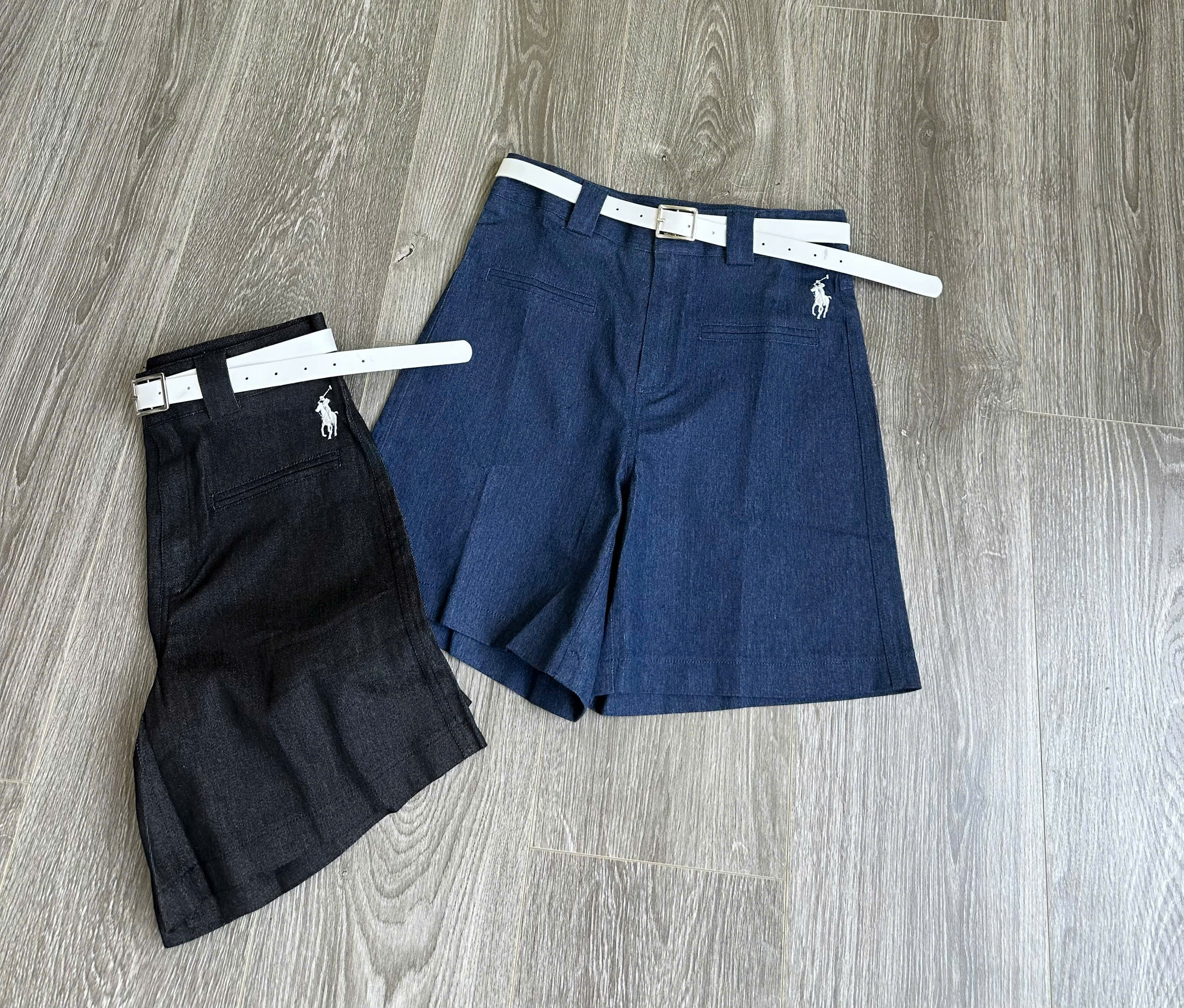 Quần short thêu ngựa kèm belt ( XANH )_thumbnail_3