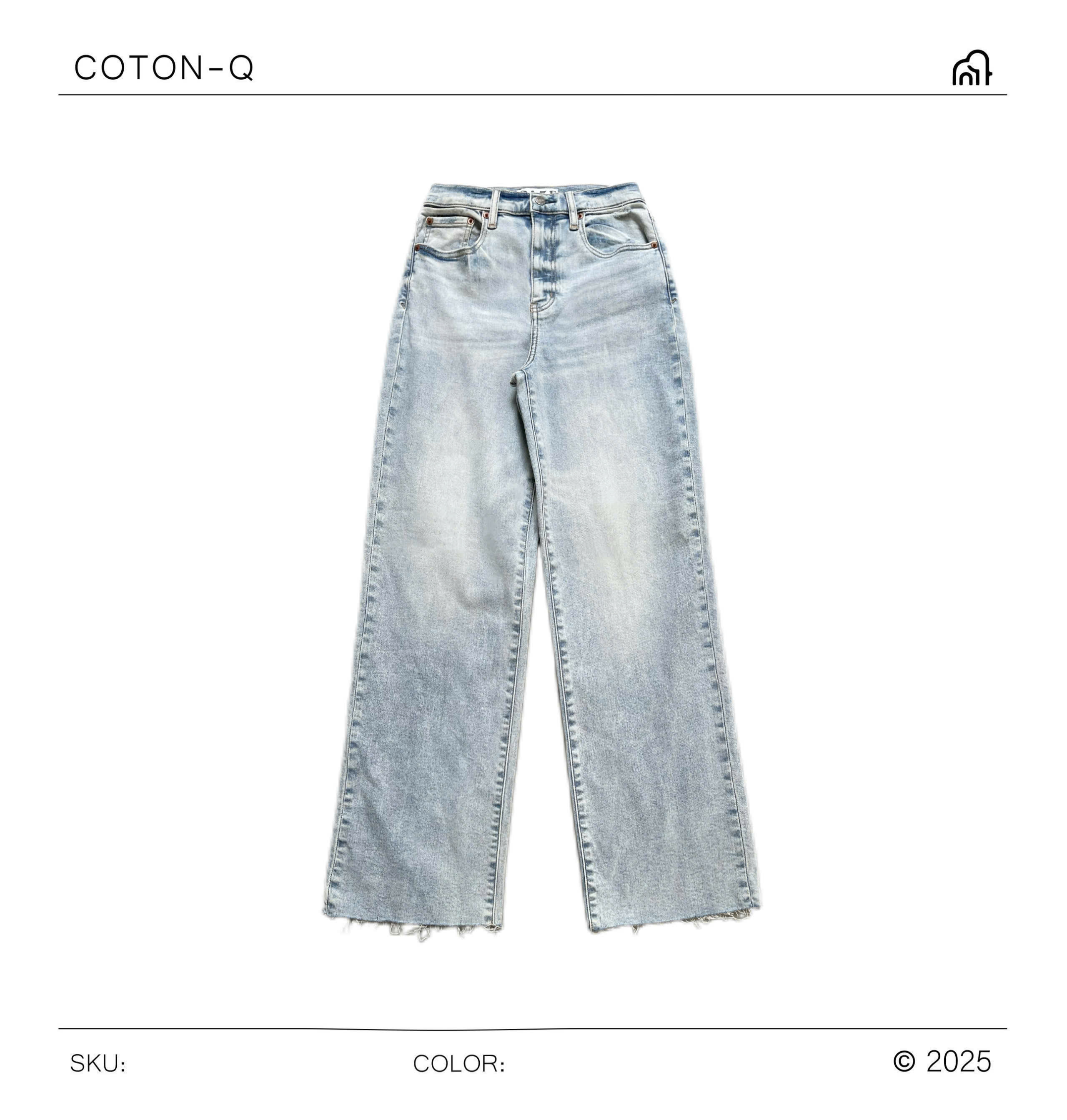 Q83 - Quần jean suông tua gấu