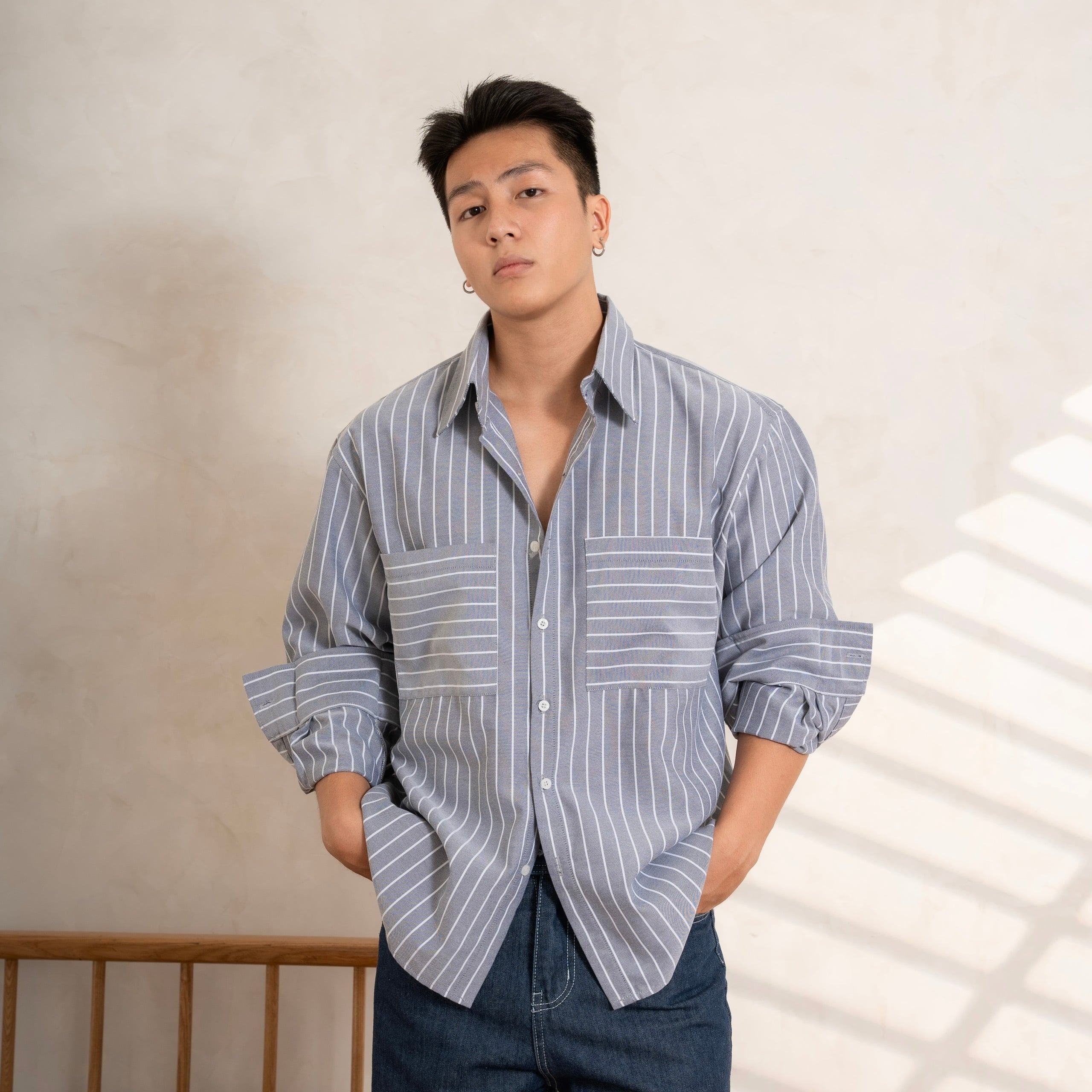 Áo Sơ Mi Dài Tay Mike Striped Vải Oxford Form Relaxed_thumbnail_3