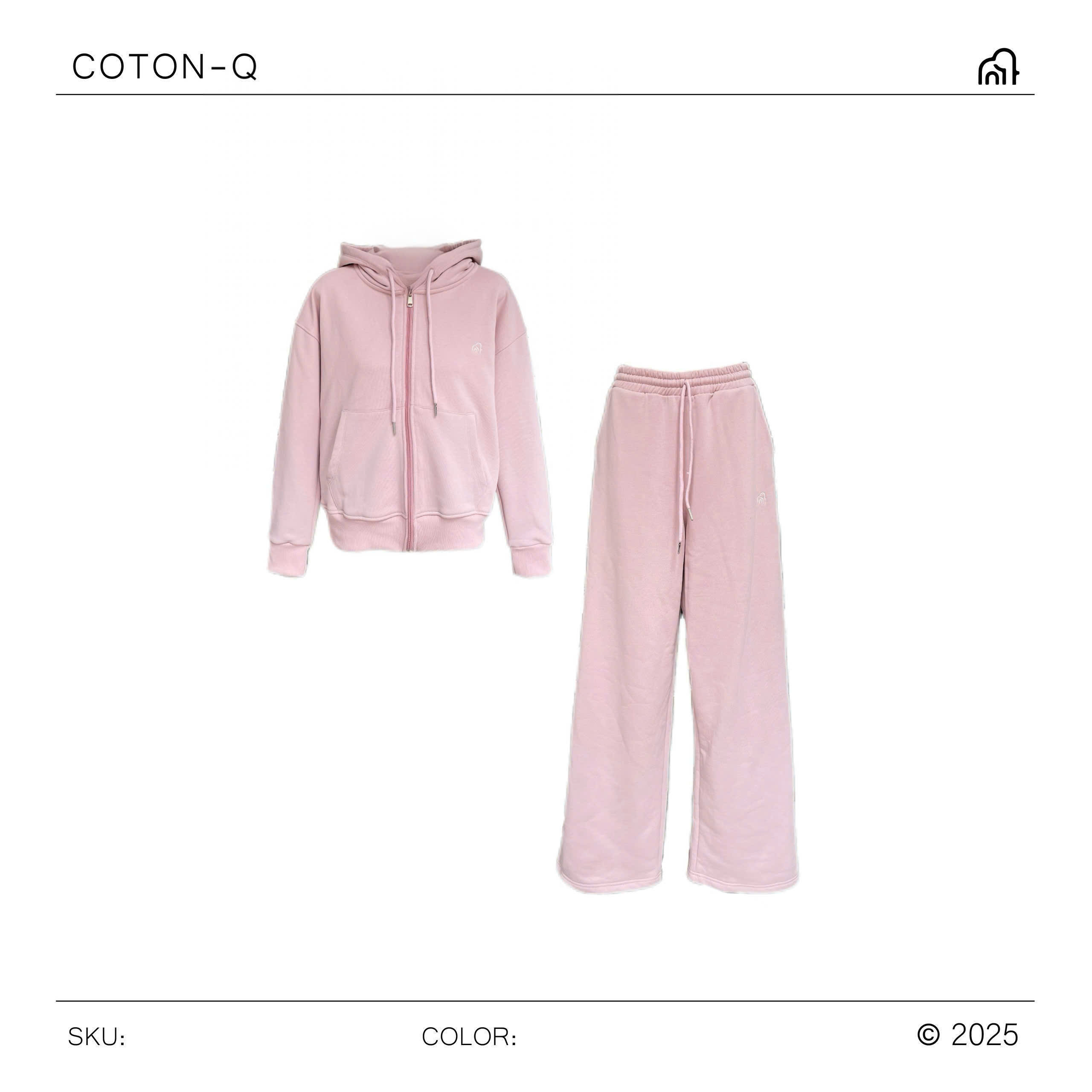 HJ101 Set áo khoác nỉ + quần dài ( ĐEN )