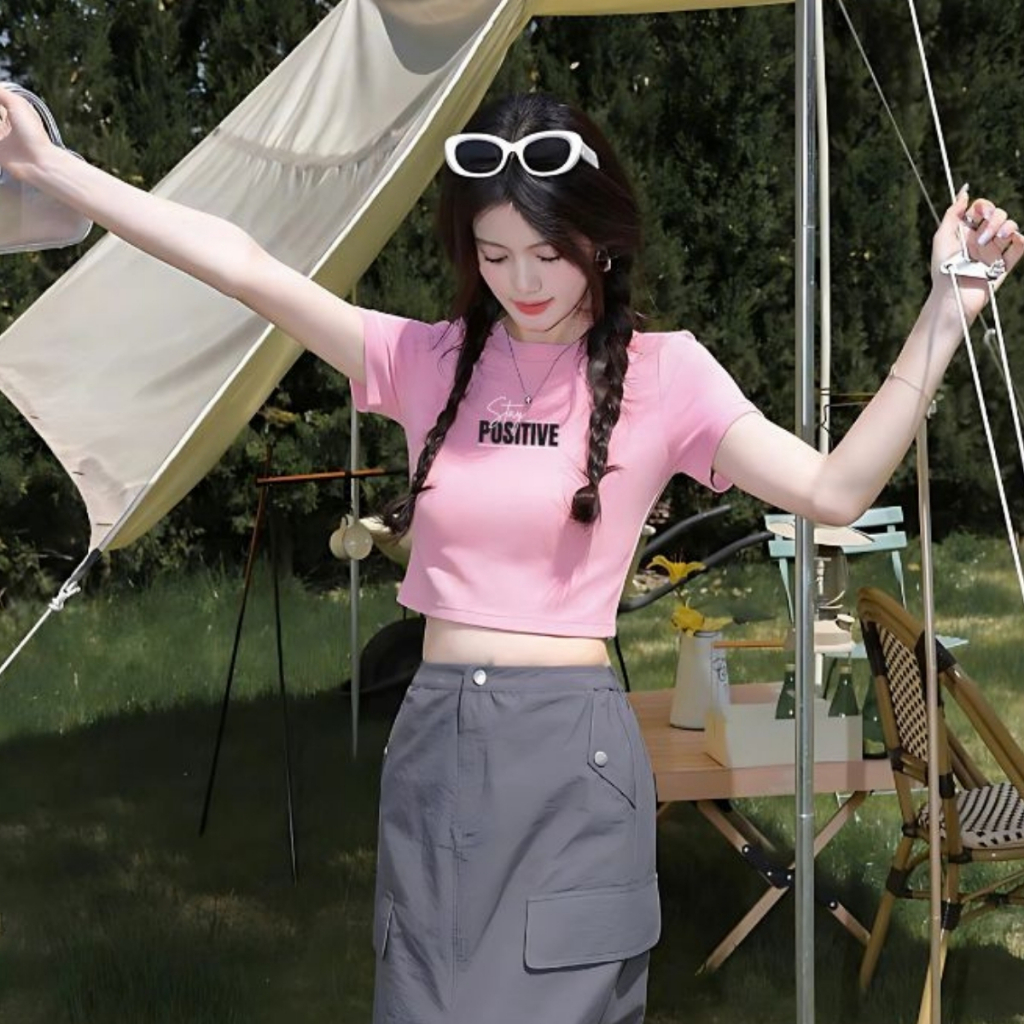 [Form Ôm] Áo croptop nữ Positive - Áo thun LOZA dáng croptop ôm - CR7886_thumbnail_3