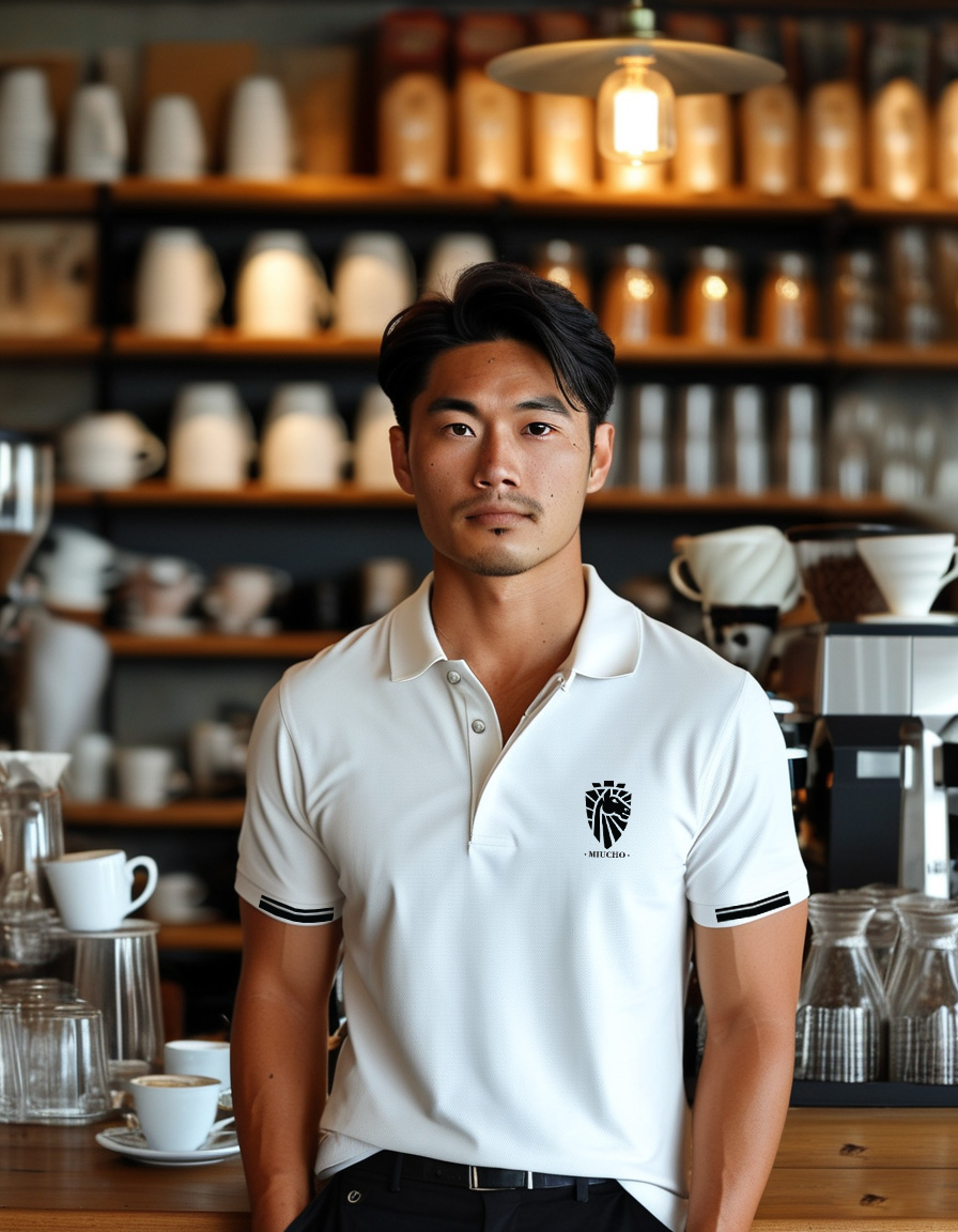 Áo polo nam form vừa regular vải cá sấu đứng form thoáng mát 1834 Miucho Iconic in basic_thumbnail_5