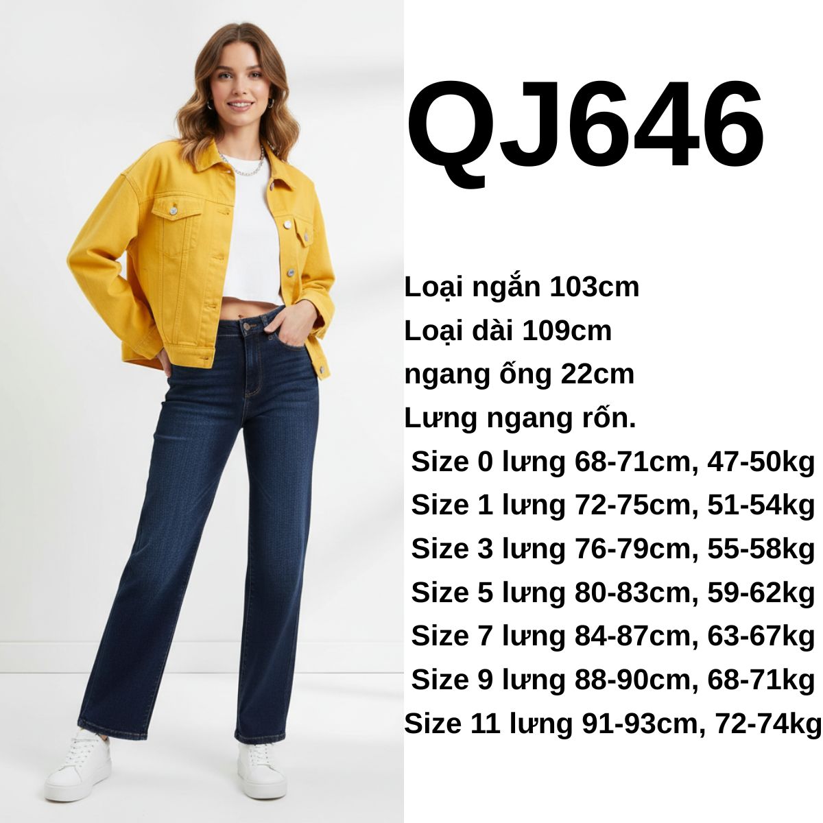 QJ646 Quần jeans JB-ống đứng