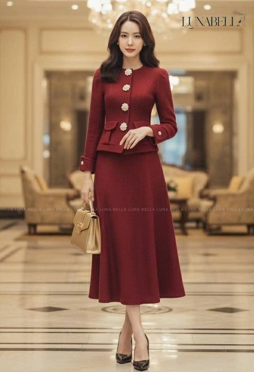 Áo vest dài tay không cỏ FARLEY màu ĐỎ