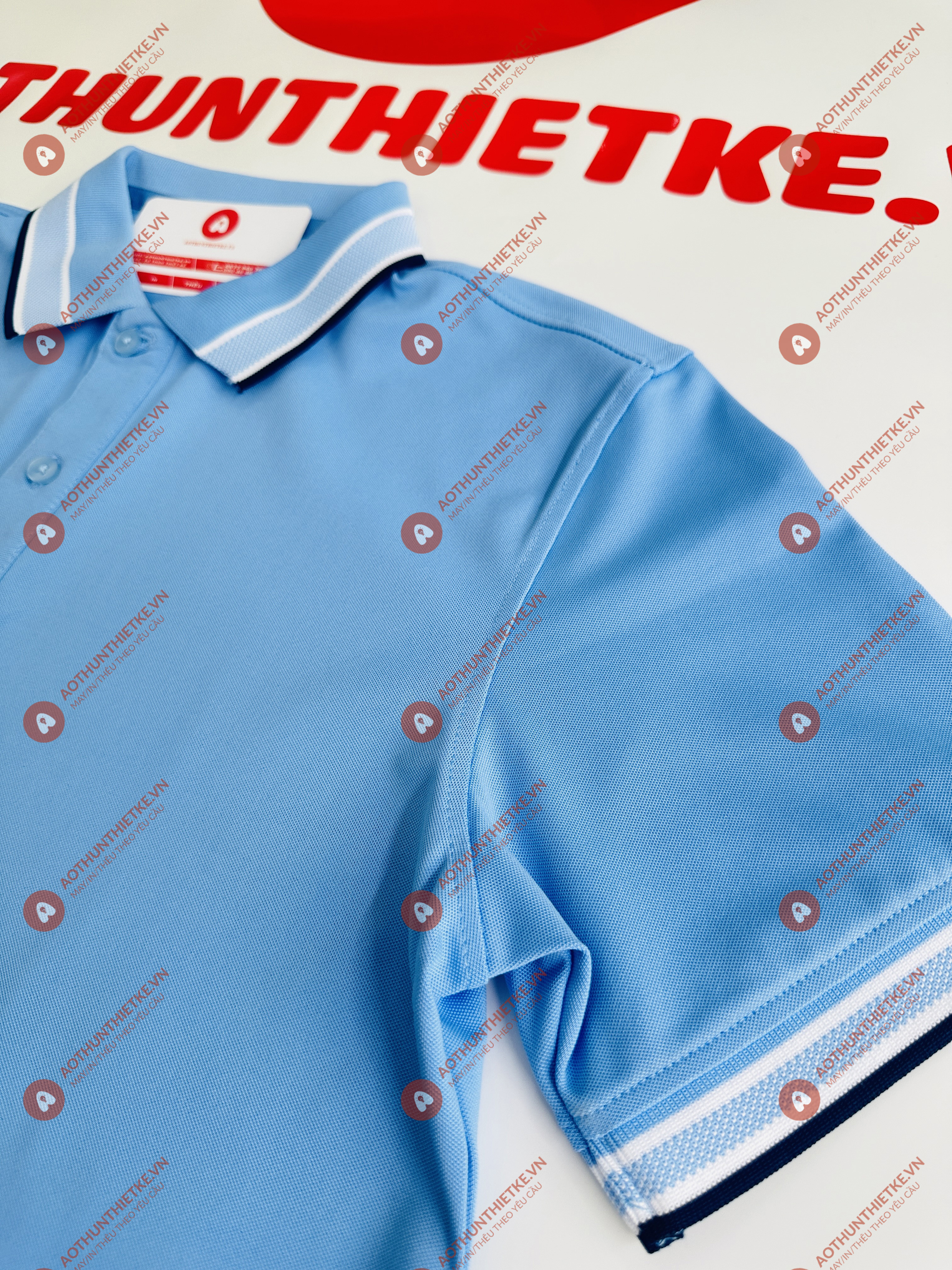 Áo Đồng Phục Polo Caro Xanh Biển_thumbnail_1