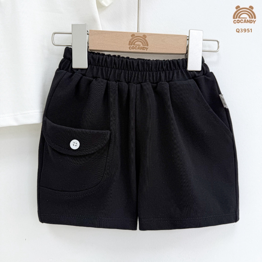 Quần cộc ĐEN cá sấu CVC basic 1 cúc_thumbnail_2