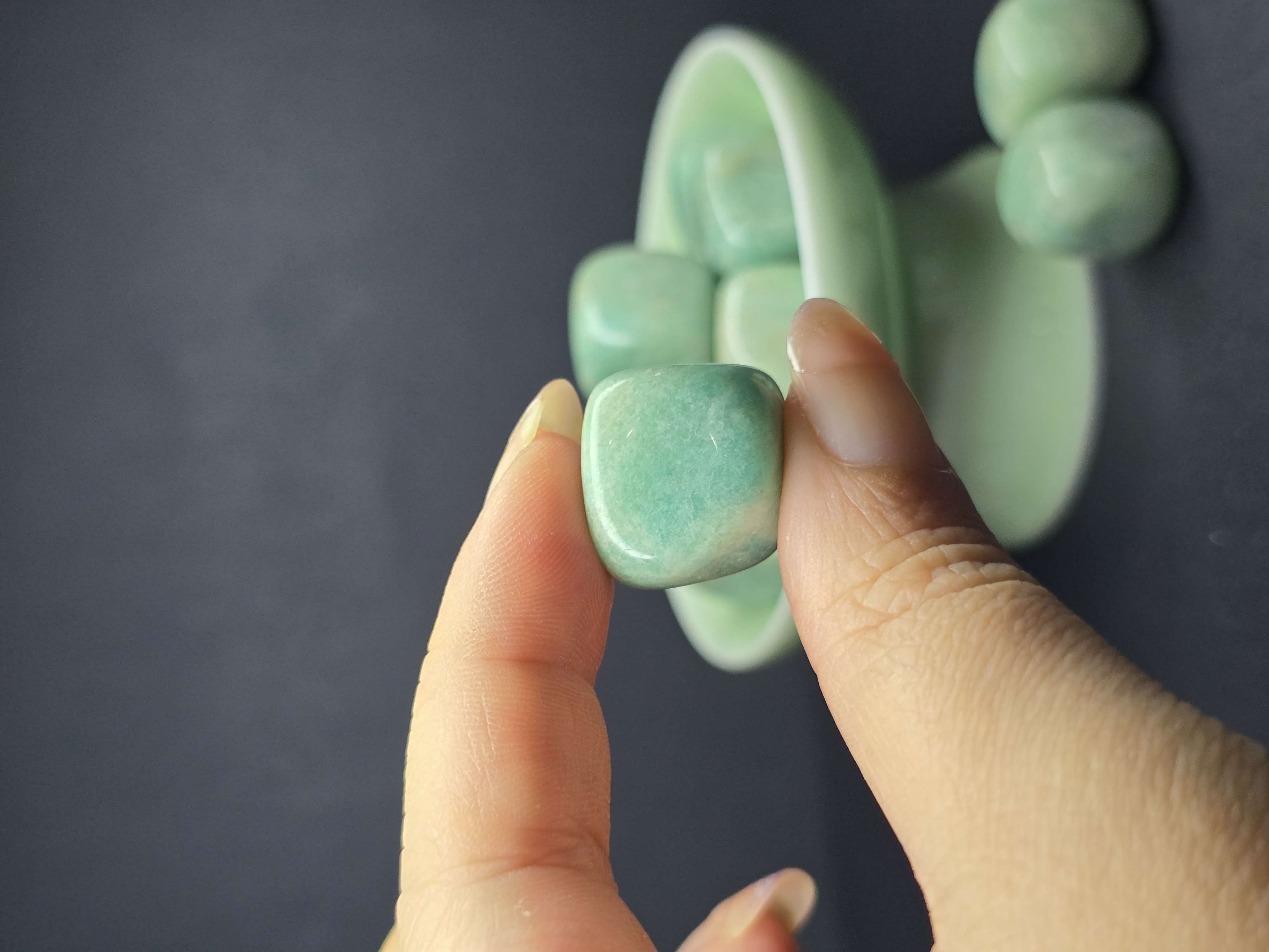 Đá cuội đã mài bóng / Tumbled Đá Thiên Hà Amazonite size 1 - 2 cm/viên