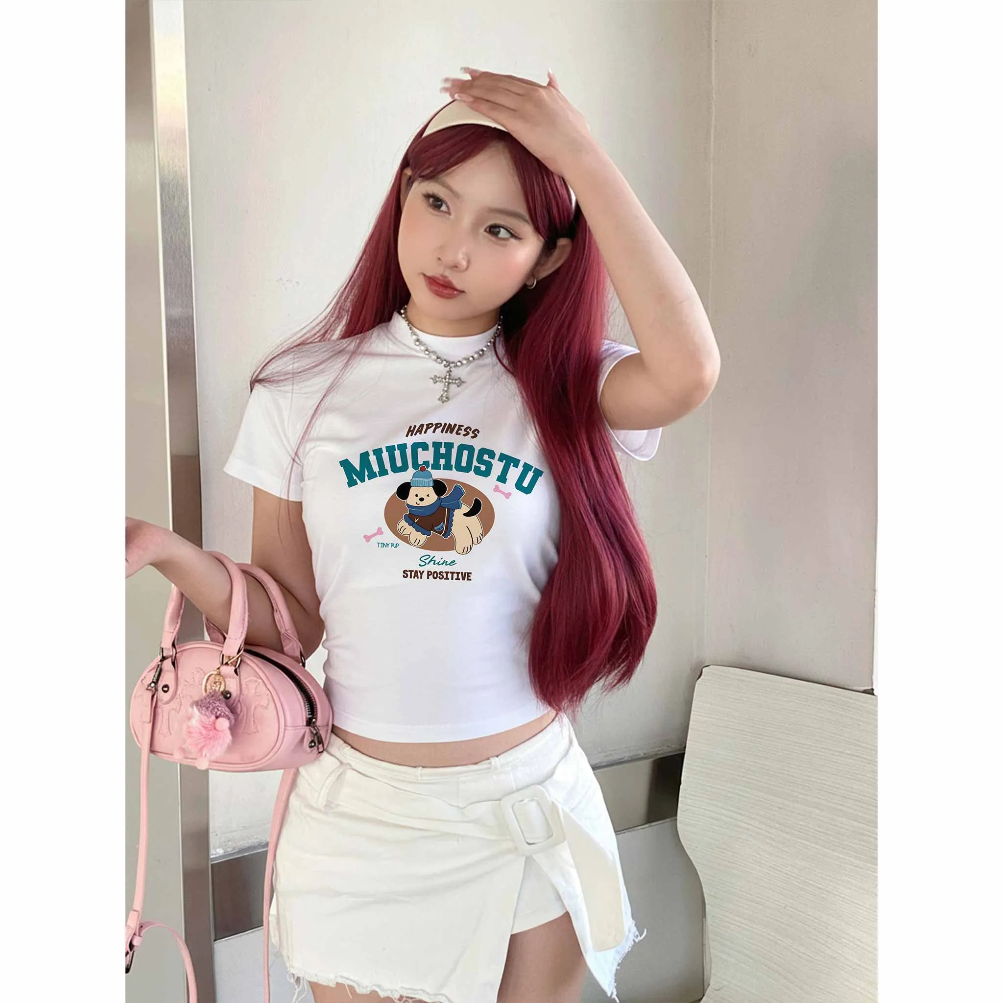 Áo thun babytee nữ Miucho vải cotton co giãn 2 chiều thoáng mát cổ tròn local brand in mix 2822_thumbnail_2