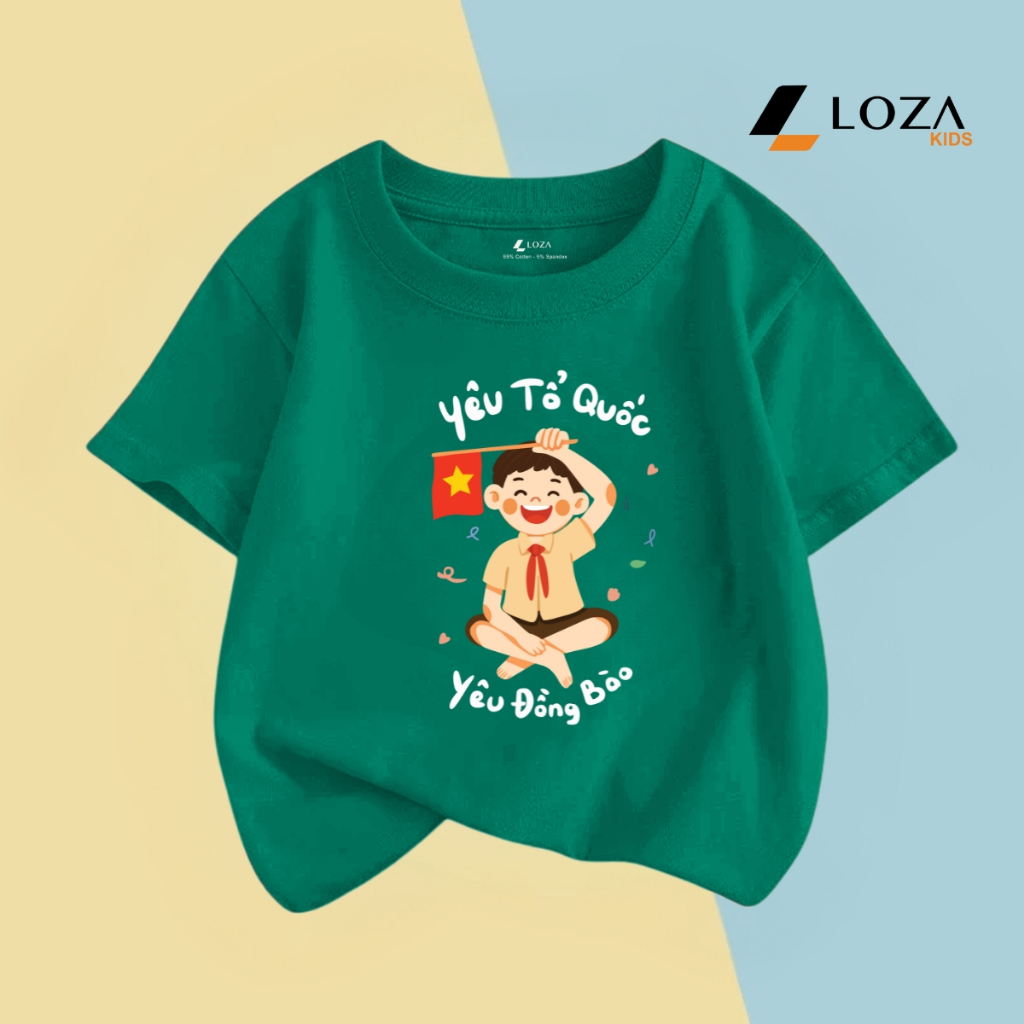 Áo thun trẻ em in hình 'Bé trai Yêu Tổ Quốc - Yêu đồng bào' - Loza Kids AT3174_thumbnail_1