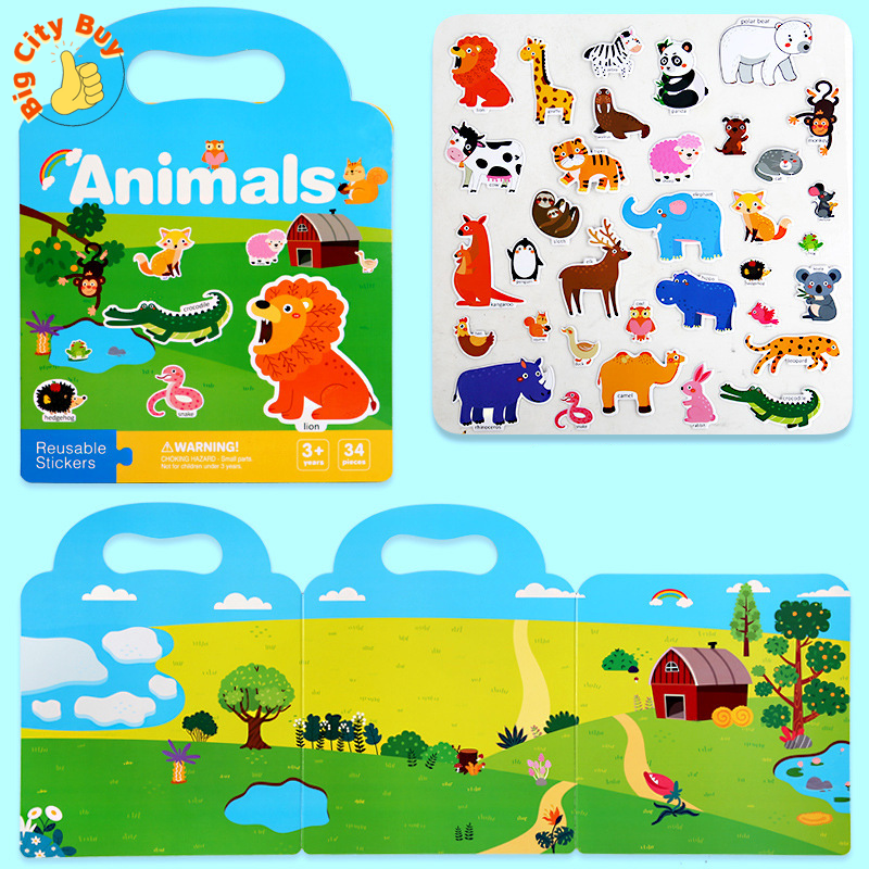 Đồ chơi sticker thạch bóc dán tái sử dụng được nhiều lần, sticker khủng long, các loại động vật dưới biển_thumbnail_7