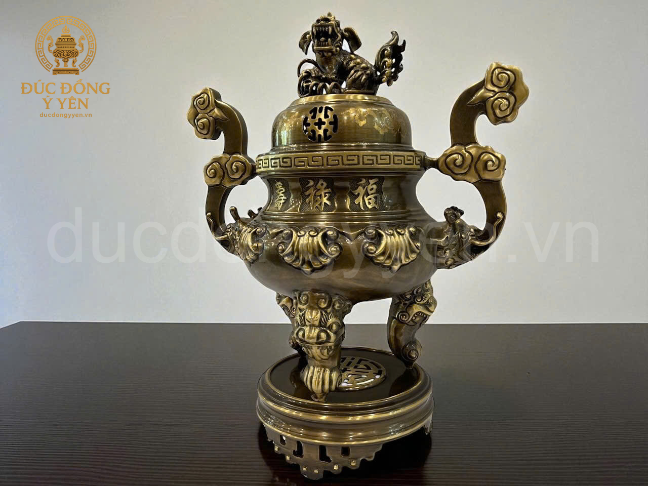 Bộ ngũ sự hoa văn sòi đúc đồng vàng_thumbnail_2