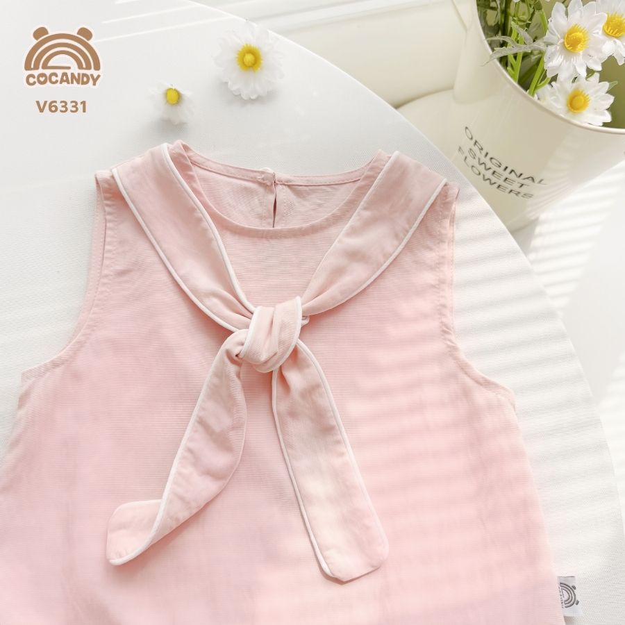 Váy sát nách HỒNG khăn cổ bèo nhún_thumbnail_2