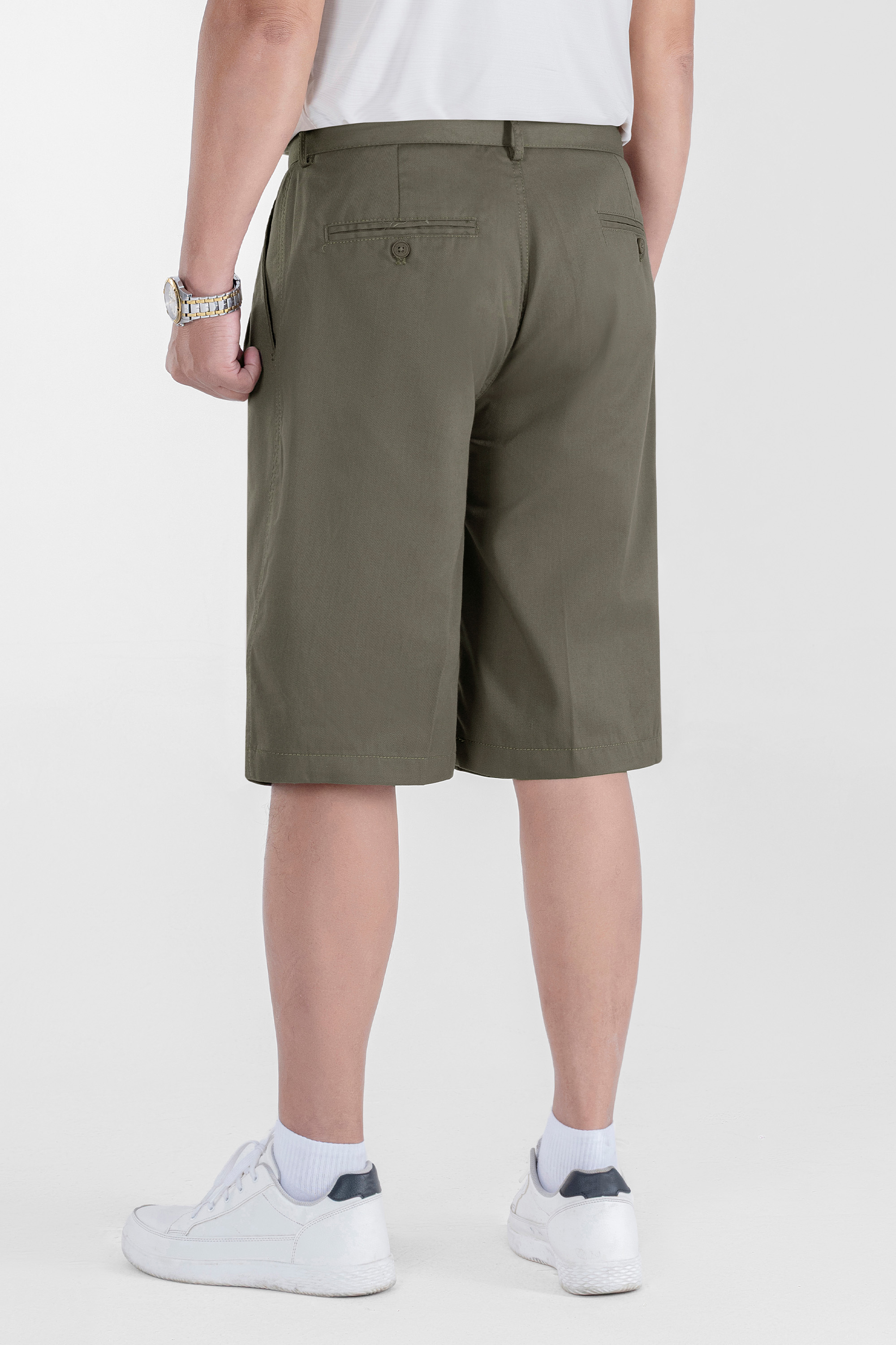 Quần Soọc Kaki 2 Li Nam Trung Niên ANCHI Dáng Suông Dài Qua Gối Màu Đen_thumbnail_20