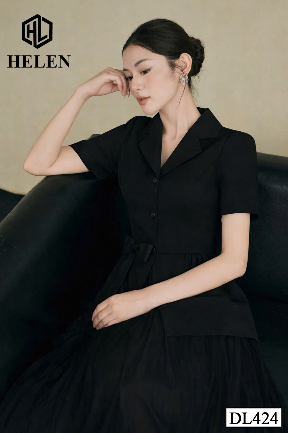 Đầm liền thân giả set đen DL424_thumbnail_3