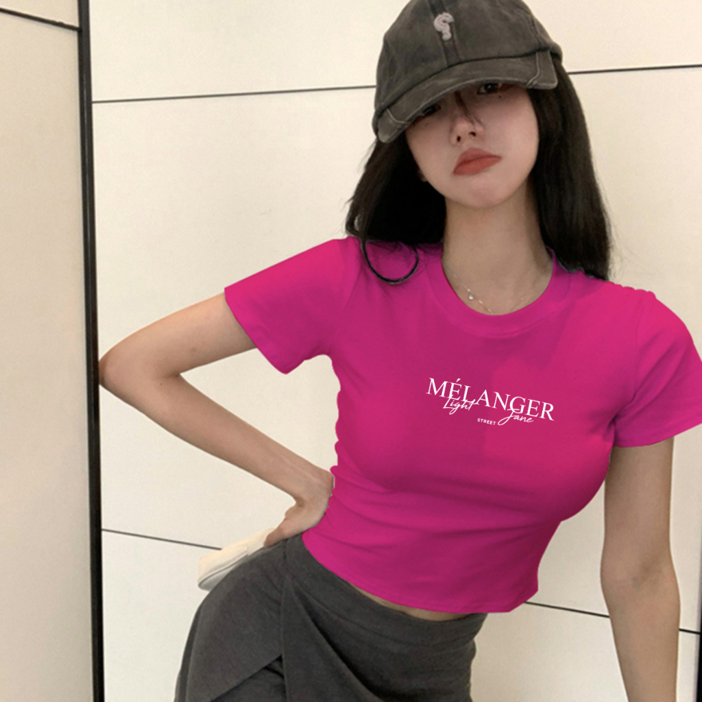 [Form Ôm] Áo croptop nữ in chữ MÉLENGER - Áo croptop ôm LOZA CR7282_thumbnail_3