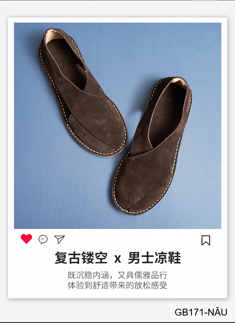 GB171 - Giày Lười Nam Da Lộn Bò Thiết Kế Bít Mũi, Thoáng Khí Chống Trượt, Phong Cách Thường Ngày_thumbnail_6