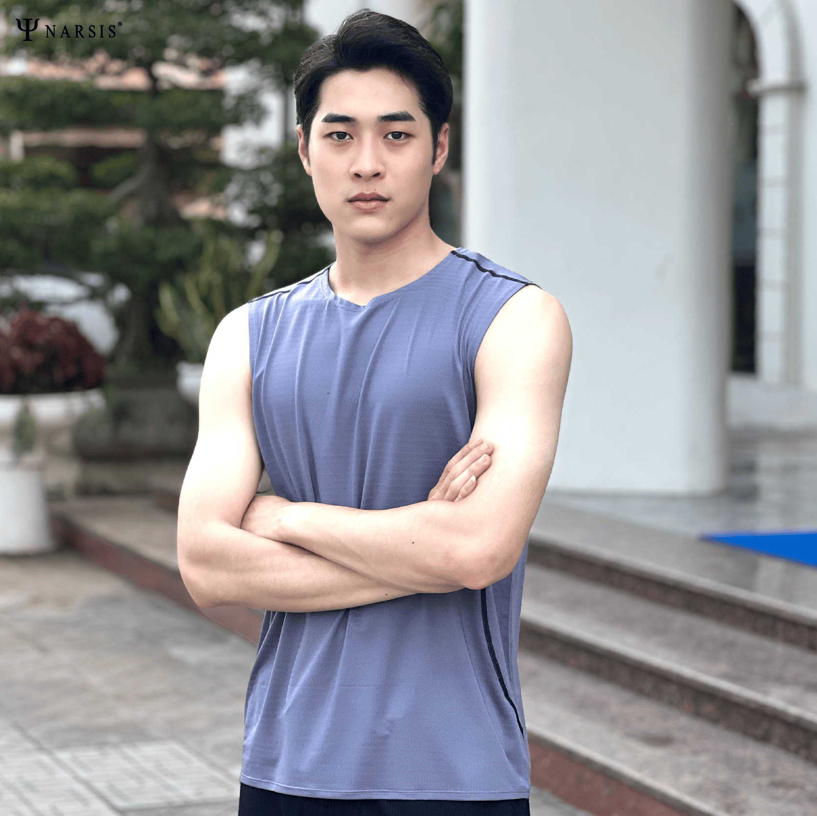 BỘ QUẦN ÁO THỂ THAO NAM POLYESTER SPANDEX MÀU GHI ÁNH XANH NARSIS - PRO-ACTIVE ĐỎ KHỎE KHOẮN E230..._thumbnail_0