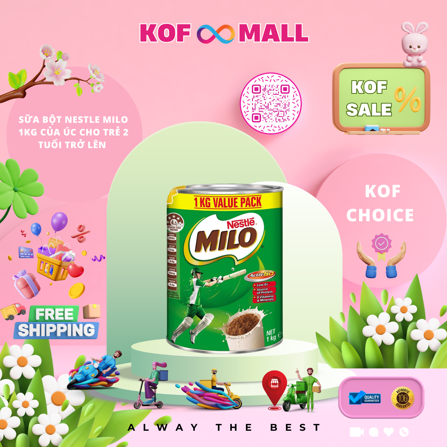 Sữa Bột Nestle Milo 1Kg Của Úc cho Trẻ 2 Tuổi Trở Lên