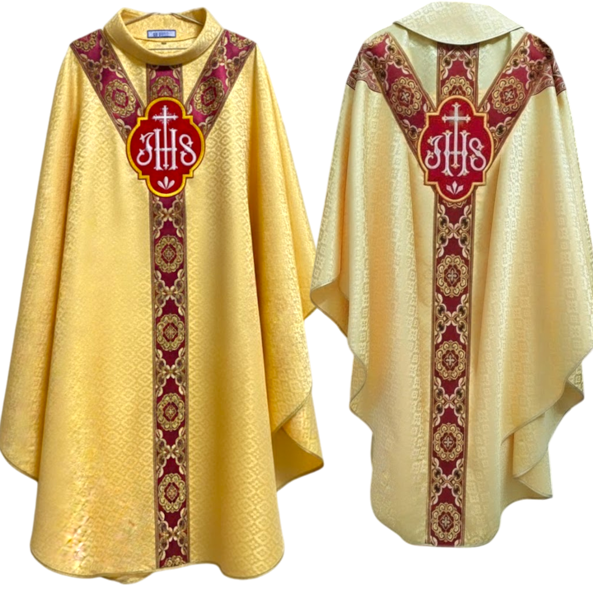 Áo lễ linh mục màu vàng vải gấm đẹp