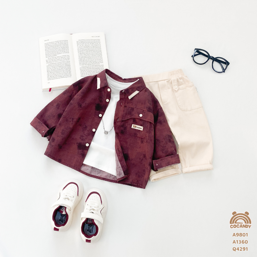 Áo dài ĐỎ LOANG  sơ mi