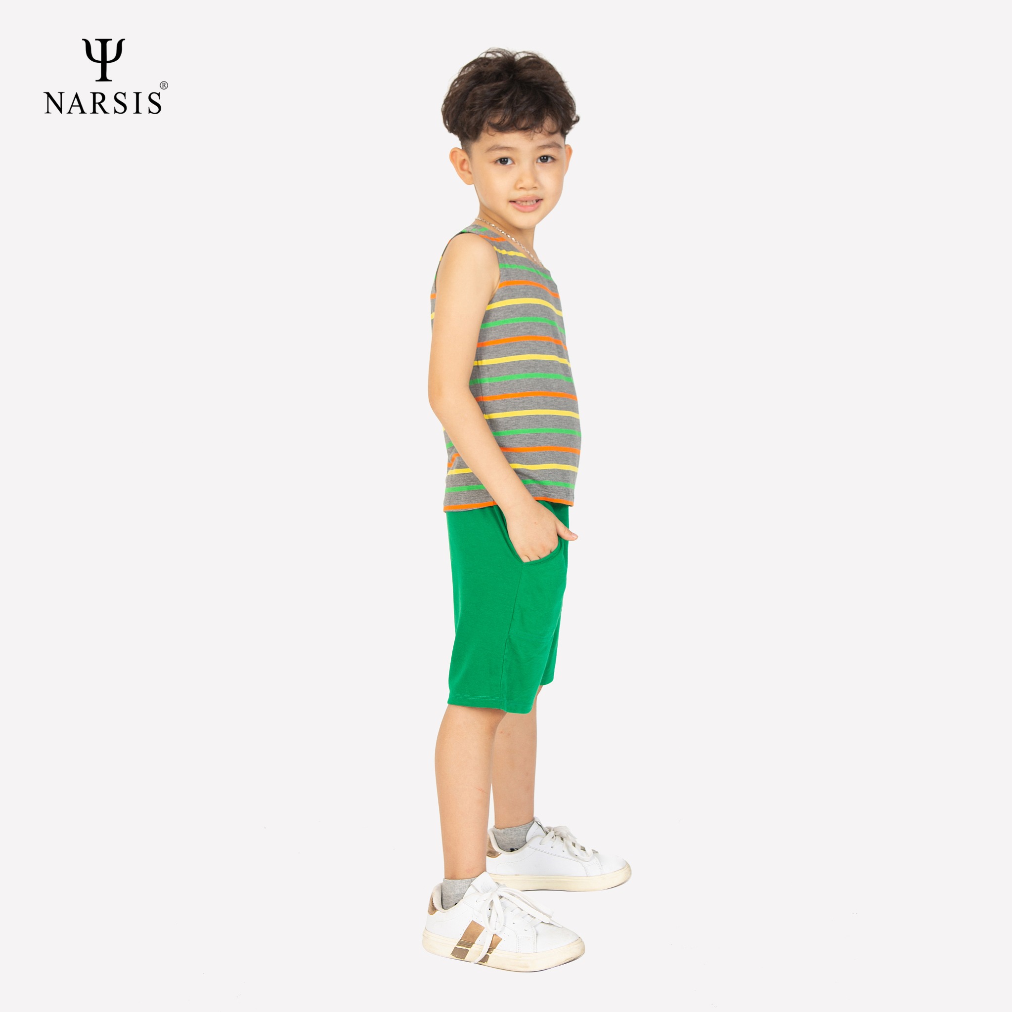 ÁO HÈ BÉ TRAI KD0011 NARSIS CHẤT LIỆU THOÁNG MÁT, DỄ CHỊU, THOẢI MÁI CẢ NGÀY, DỄ VẬN ĐỘNG_thumbnail_3