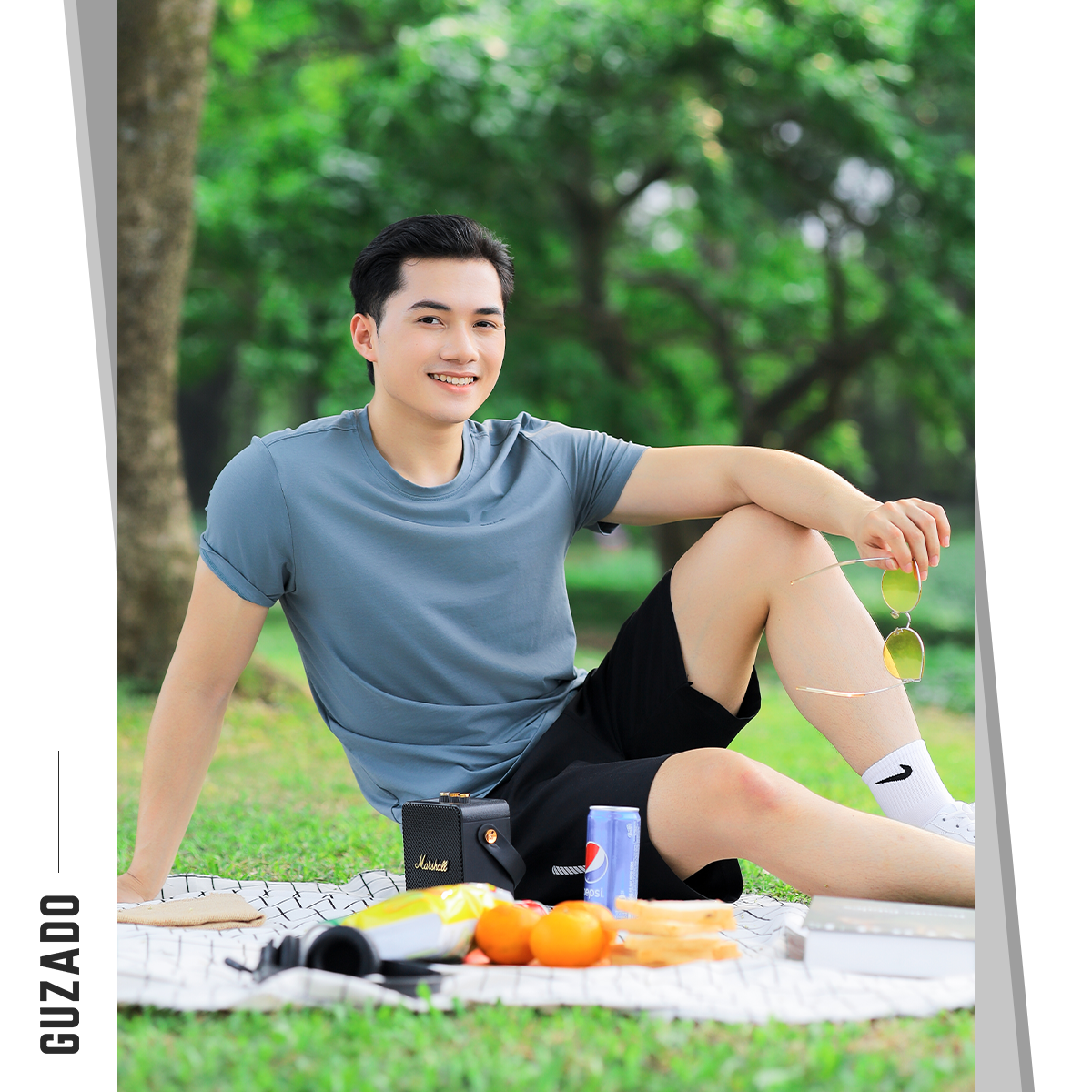 Đồ Bộ Guzado Áo Cotton Kết Hợp Quần Gió Basic  BTS03_thumbnail_39