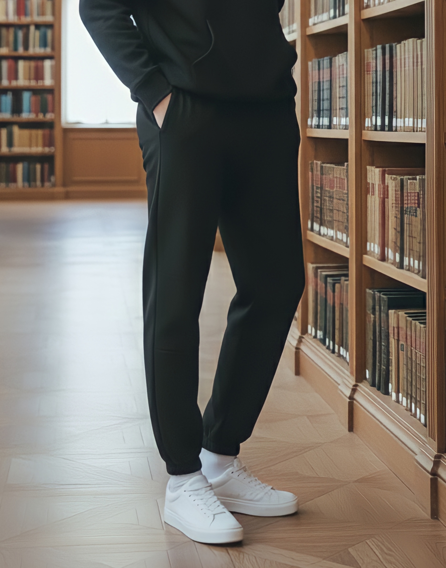 Quần nỉ đen bo gấu in chữ NY_thumbnail_2