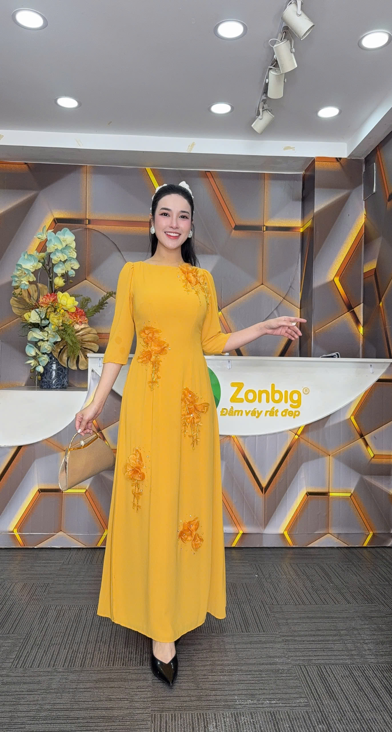 Đầm giả áo dài - Y1946 - Thương hiệu Zonbig