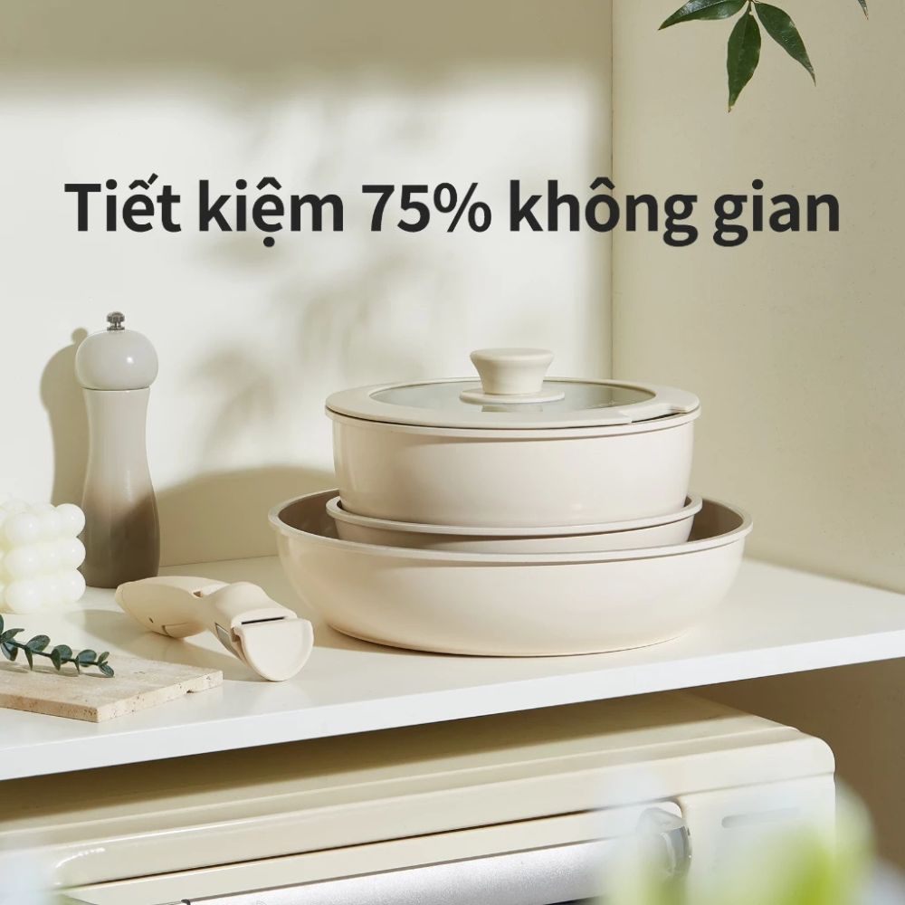 Bộ 3 Nồi Chảo Đá Gốm Chống Dính Mishio 5 Món - Tay Cầm Tháo Rời, Không Chứa PFAS/PTFE/PFOA, Dùng Mọi Loại Bếp_thumbnail_7