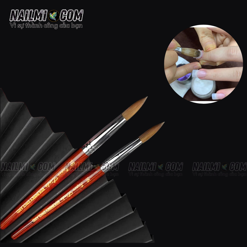 Cọ đắp bột - acrylic nail brush - số 18 - Super Linda - cán gỗ_thumbnail_1