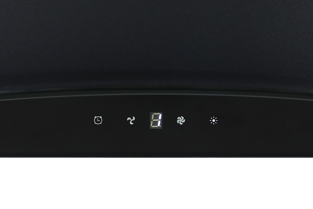 Bảng điều khiển của máy hút mùi kính cong Kaff KF-GB207TB