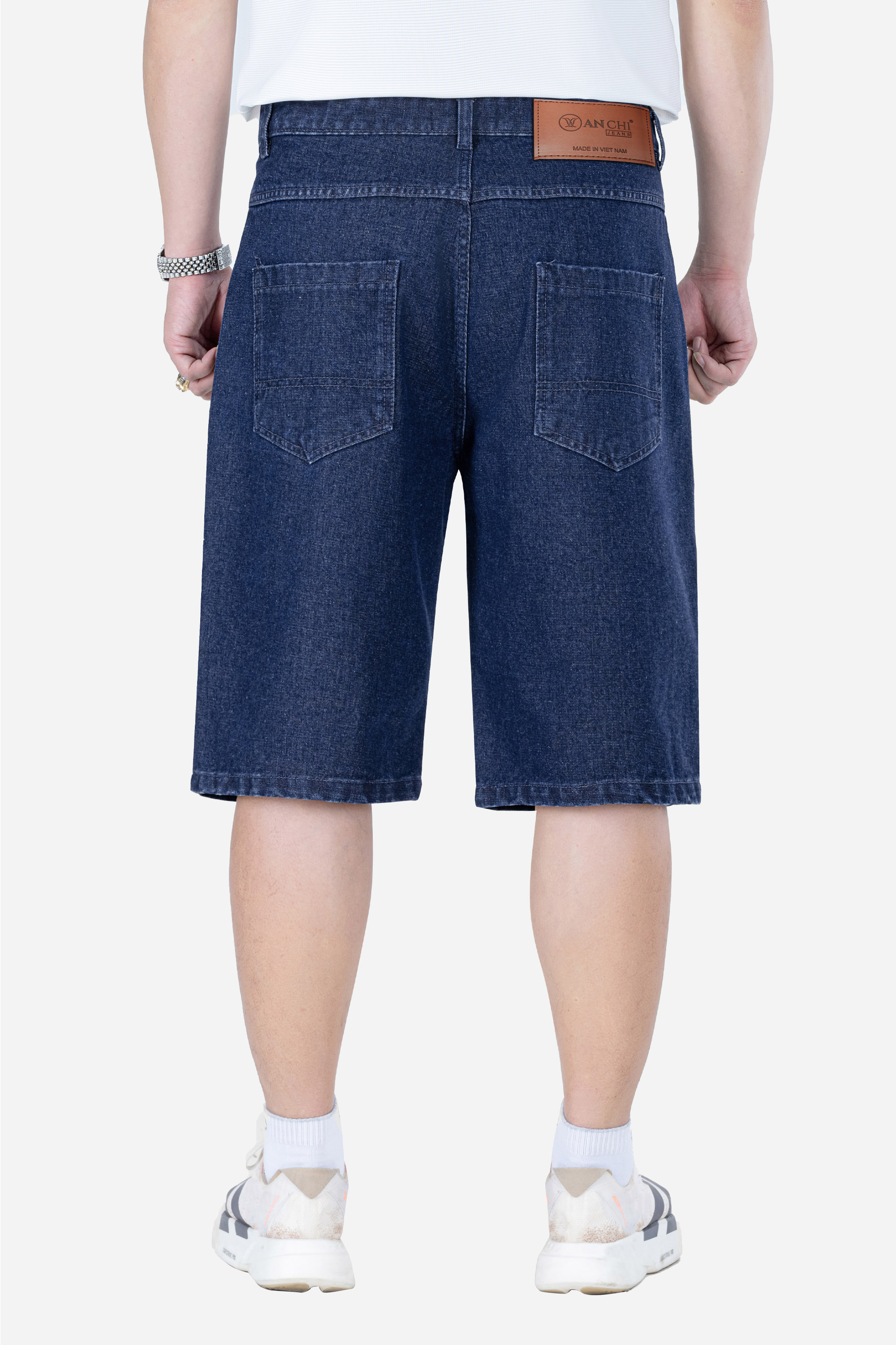 Quần Soọc Jeans 1 Li Nam Trung Niên ANCHI Chất Liệu Cafe Dáng Suông Túi Chéo Màu Xanh Nhạt_thumbnail_14