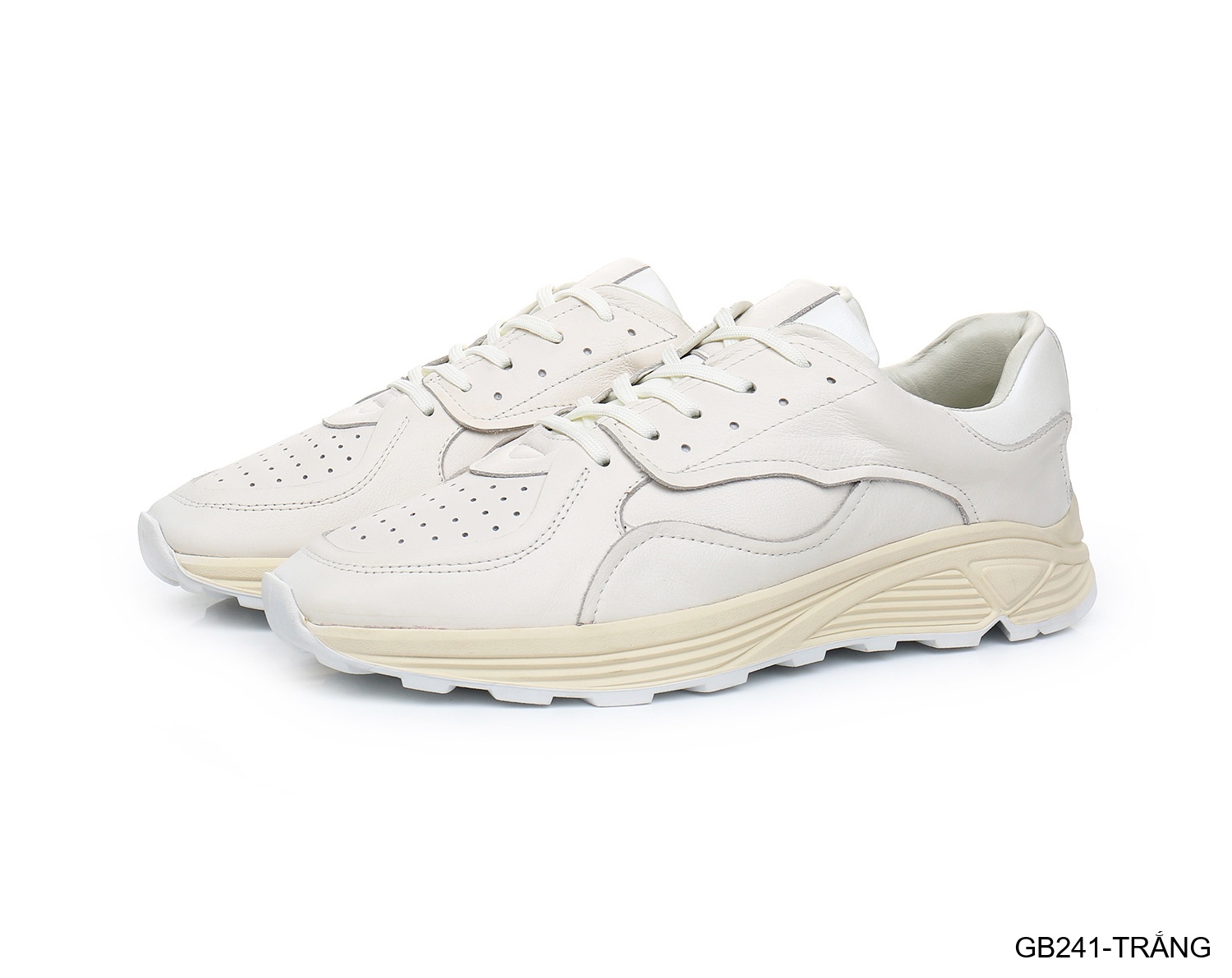 GB241 - Giày nam thể thao trắng tăng chiều cao, thoáng khí, đế dày êm ái, phong cách thời trang