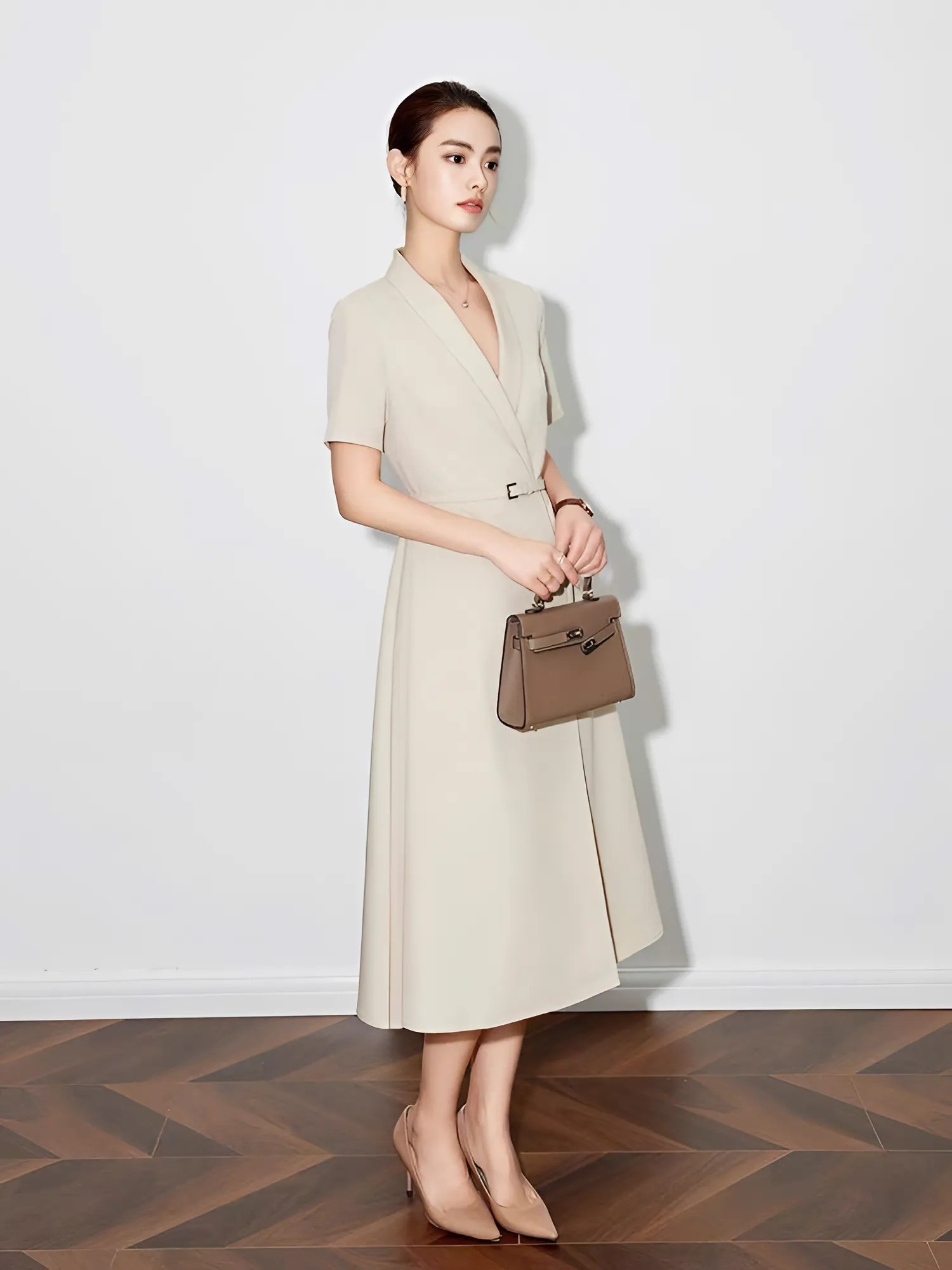 Đầm váy xuông ROWENA màu BE