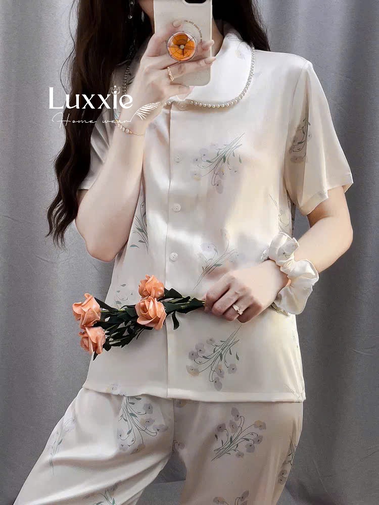 N104B Pijama lụa hoa linh lan tím viền cổ ngọc trai cộc tay_thumbnail_5