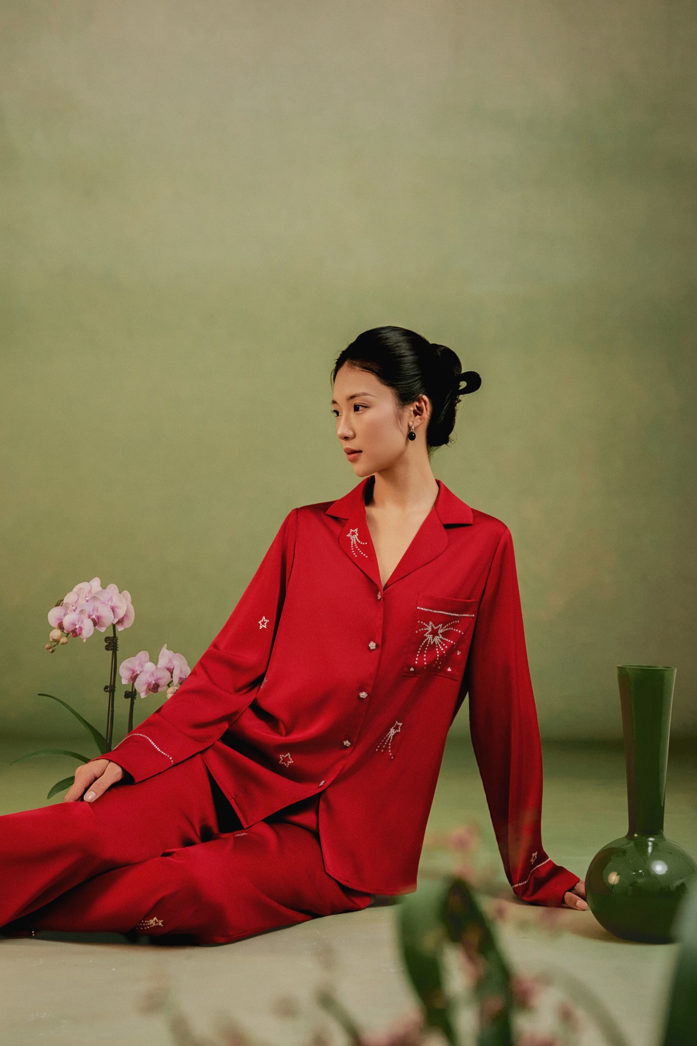 Bộ Lụa Áo Dài Tay, Quần Dài BN655_thumbnail_9