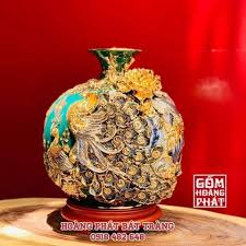 BÌNH GỐM VÀNG CHIM CÔNG_thumbnail_0