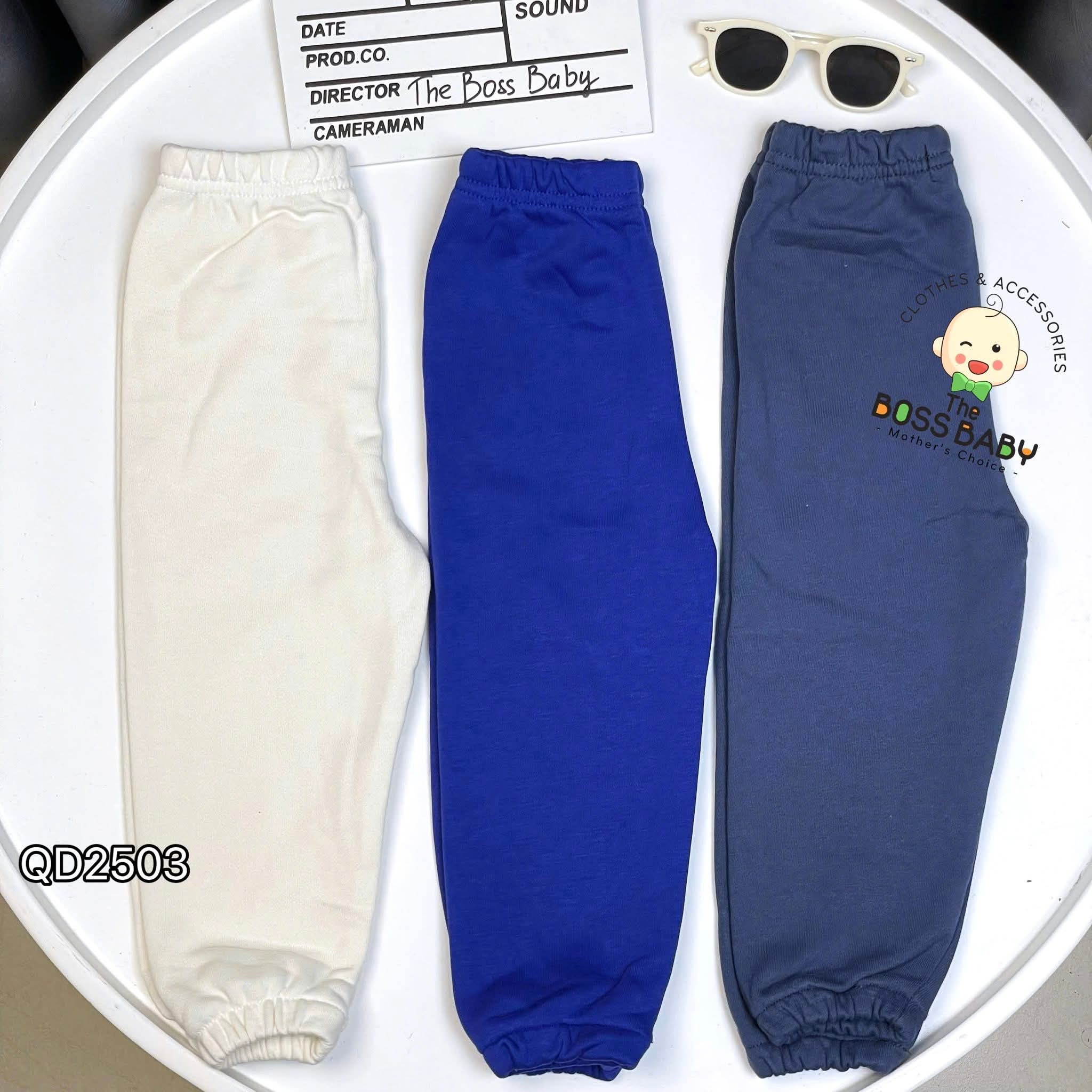 Set 3 quần da cá xanh dương kem chì