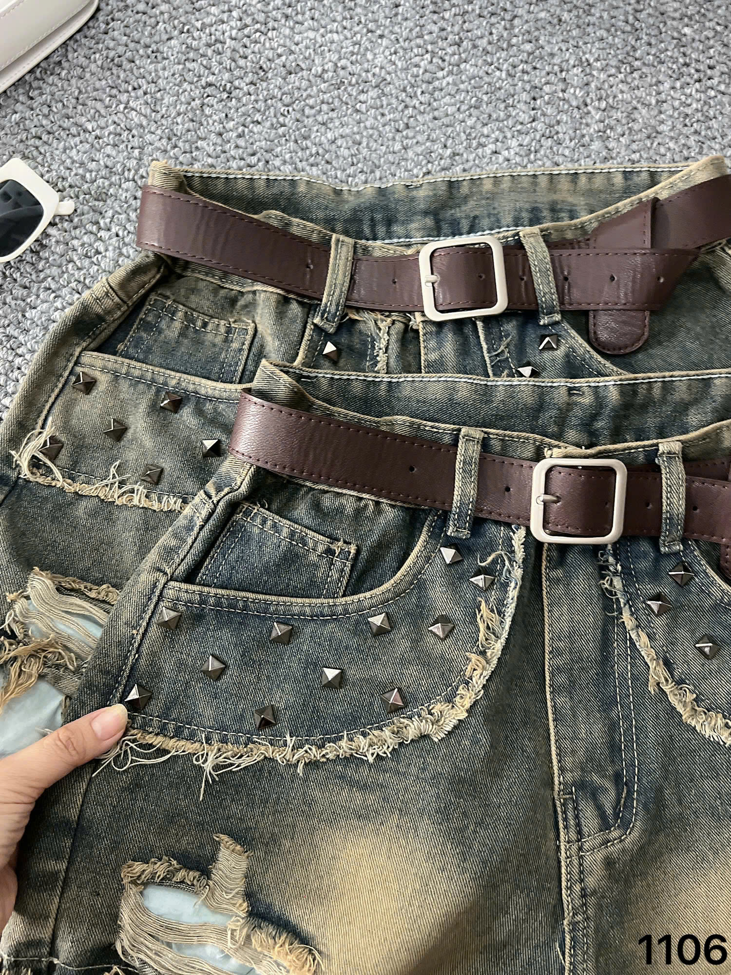 Quần short jean túi lòi đính hạt bigsize QSJ1106 dành cho nàng béo mập từ 55-90kg_thumbnail_5