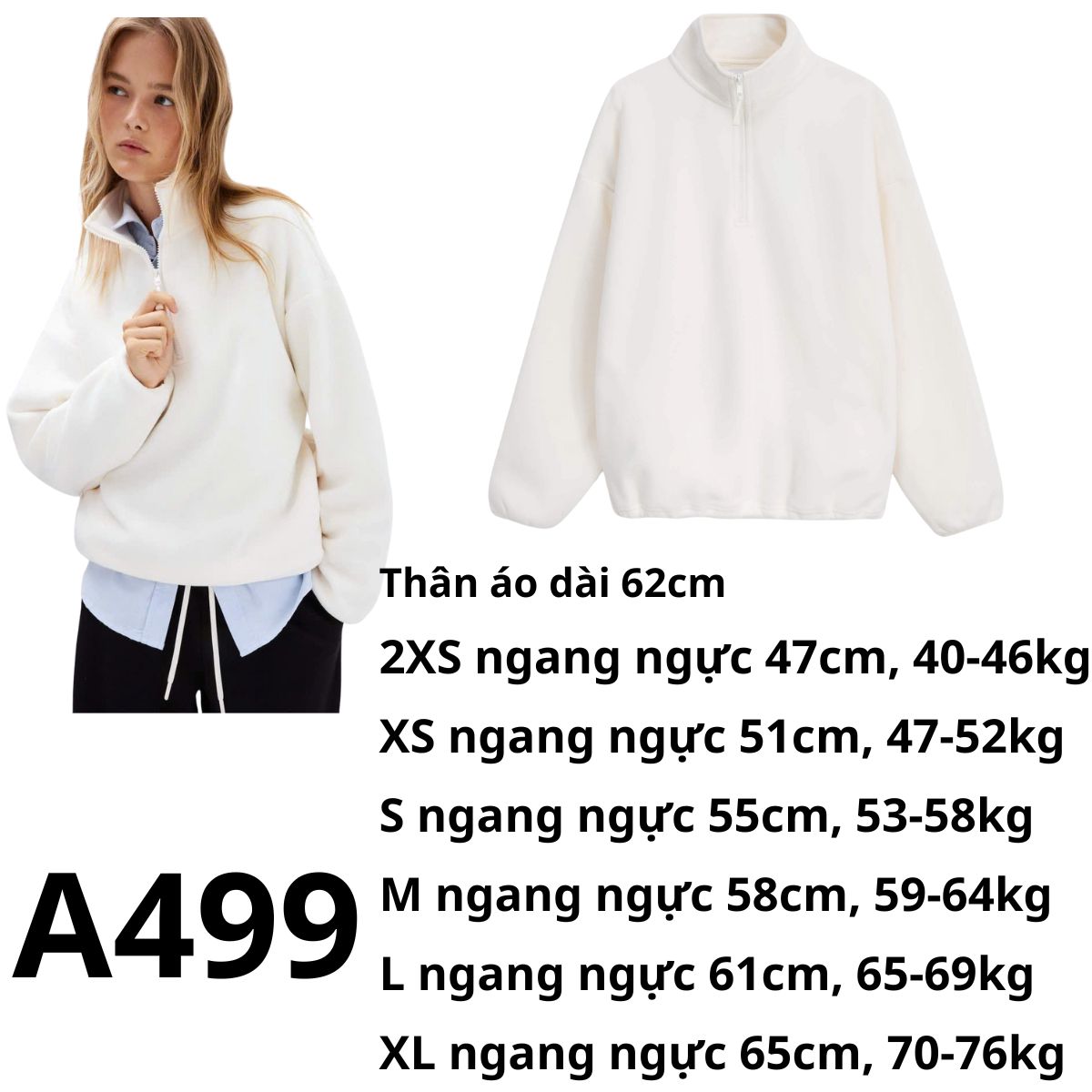 A499- Áo sweater nỉ