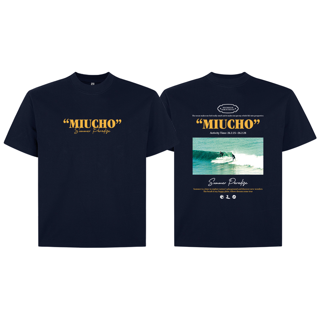 Áo phông form boxy hè biển 2222 Miucho Club vải cotton 2 chiều cổ tròn đứng form in mix_thumbnail_0